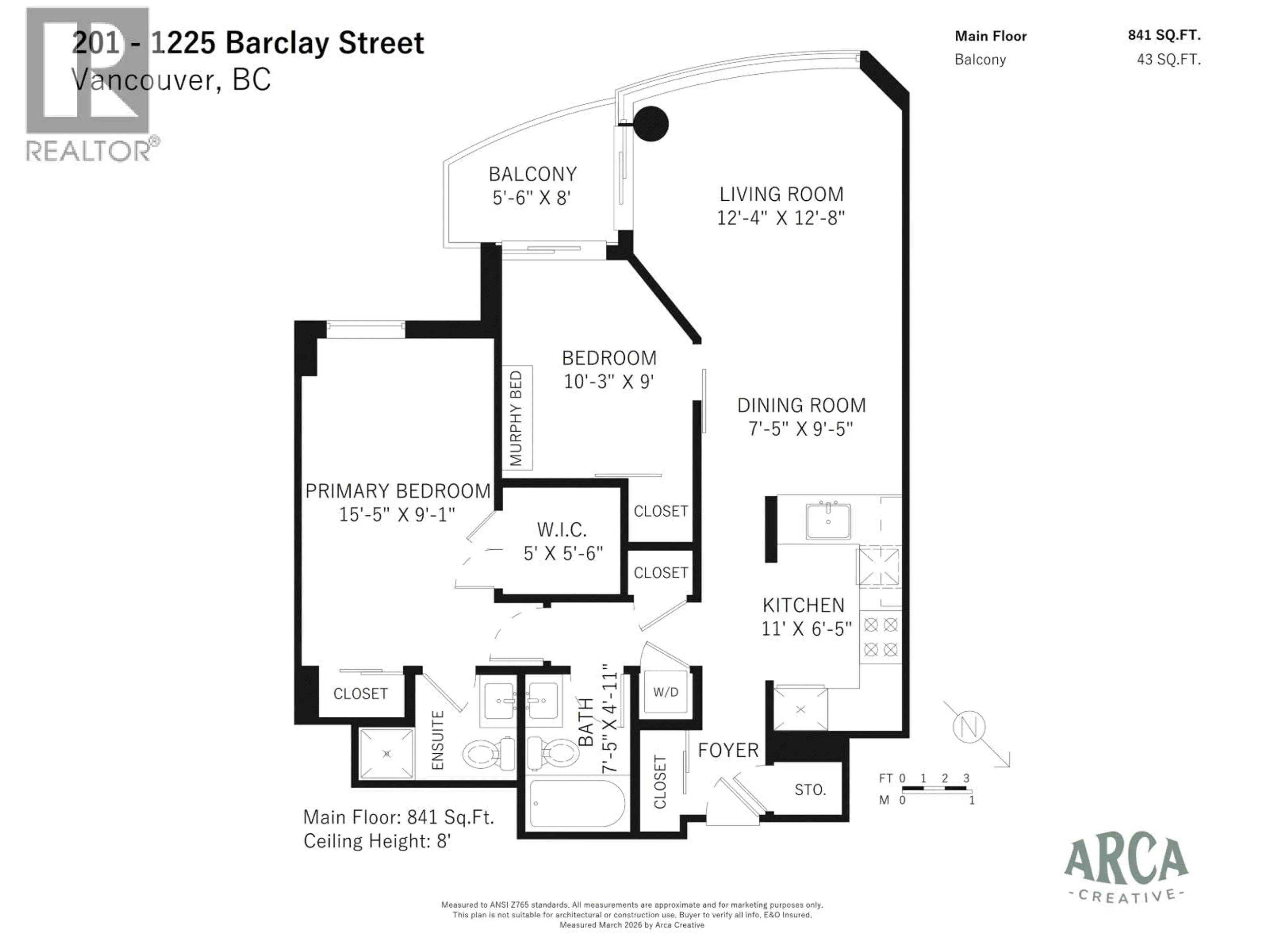 Floor plan for 201 - 1225 BARCLAY STREET, Vancouver British Columbia V6E1H5