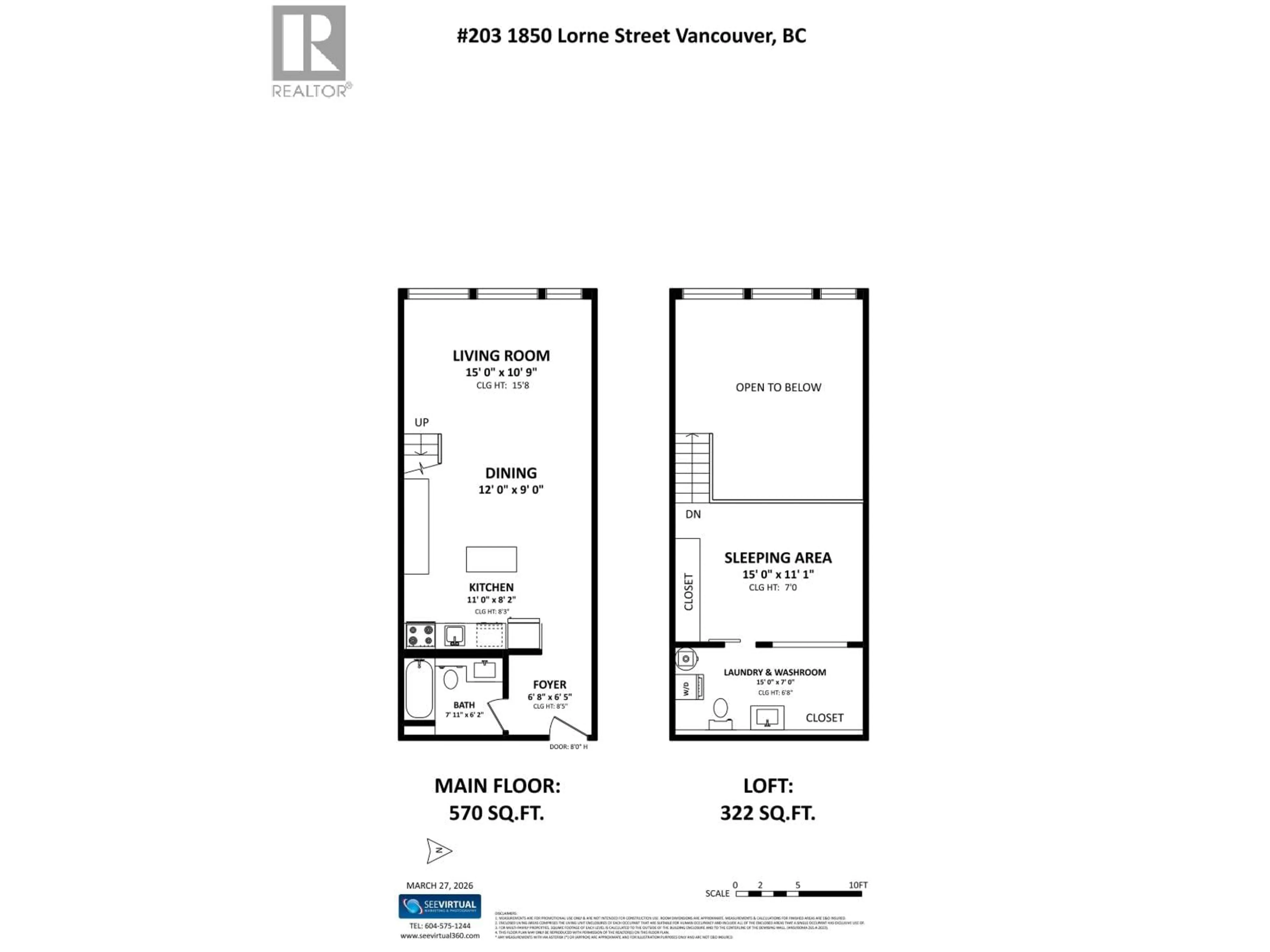 Floor plan for 203 - 1850 LORNE STREET, Vancouver British Columbia V5T1C9