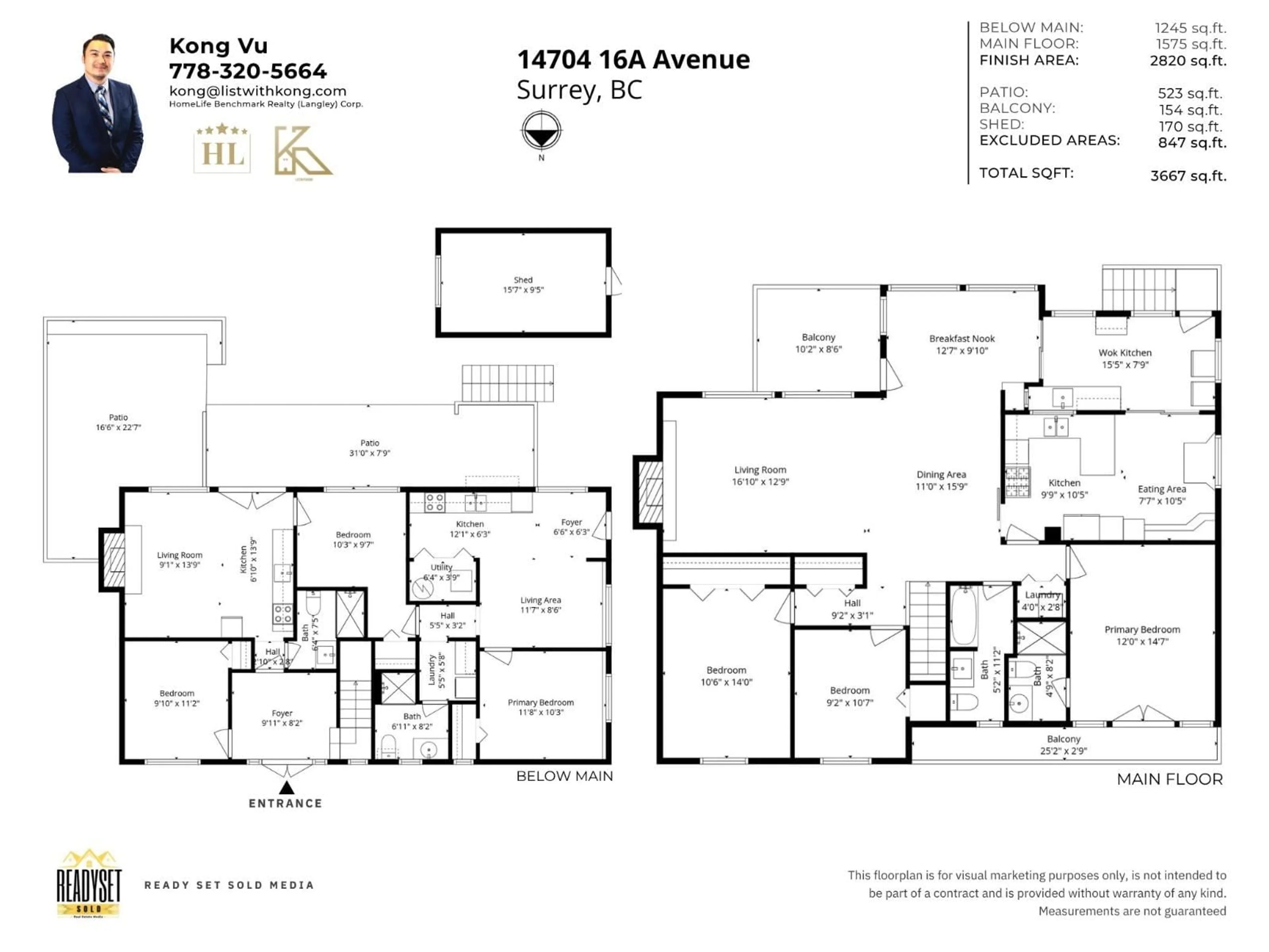 Floor plan for 14704 16A AVENUE, Surrey British Columbia V4A5M7