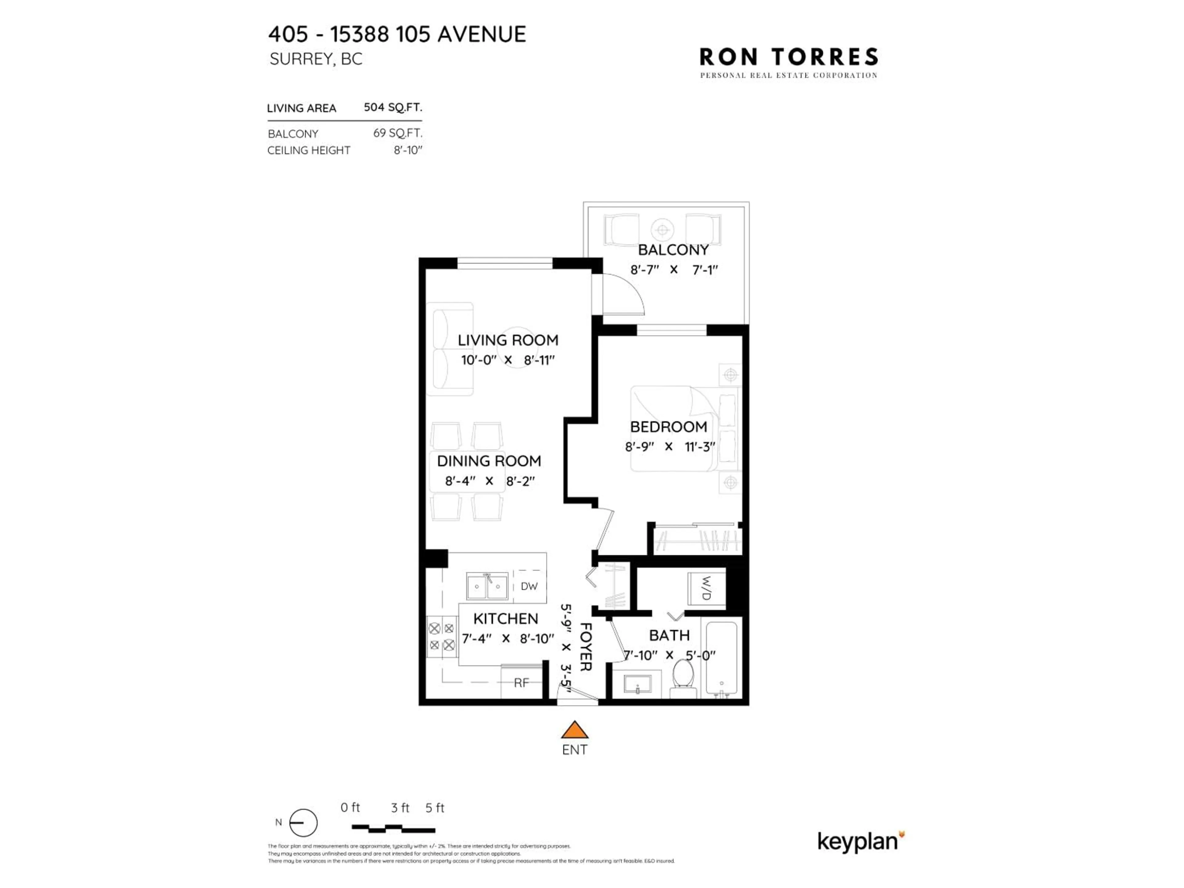 Floor plan for 405 - 15388 105 AVENUE, Surrey British Columbia V3R0C4