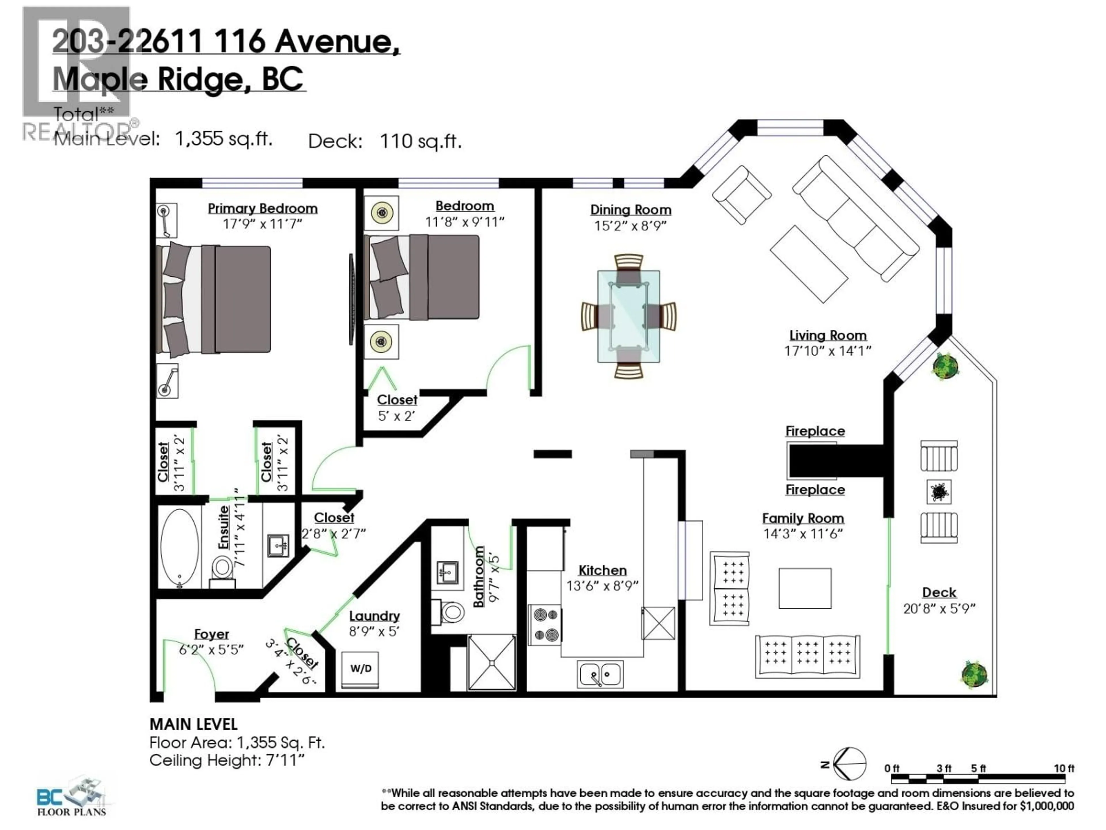 Floor plan for 203 - 22611 116 AVENUE, Maple Ridge British Columbia V2X0W7