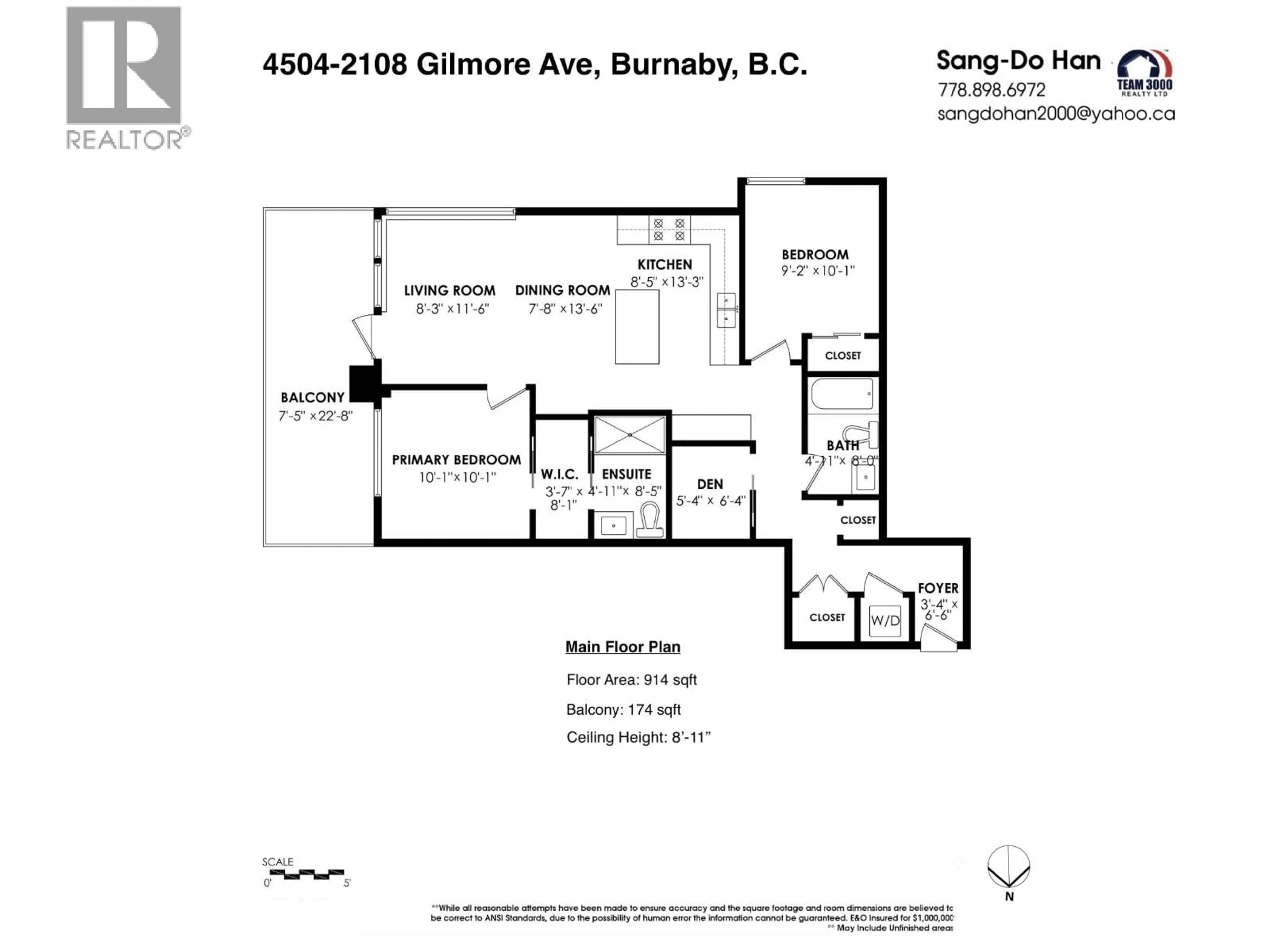 Floor plan for 4504 - 2108 GILMORE AVENUE, Burnaby British Columbia V5C0N8