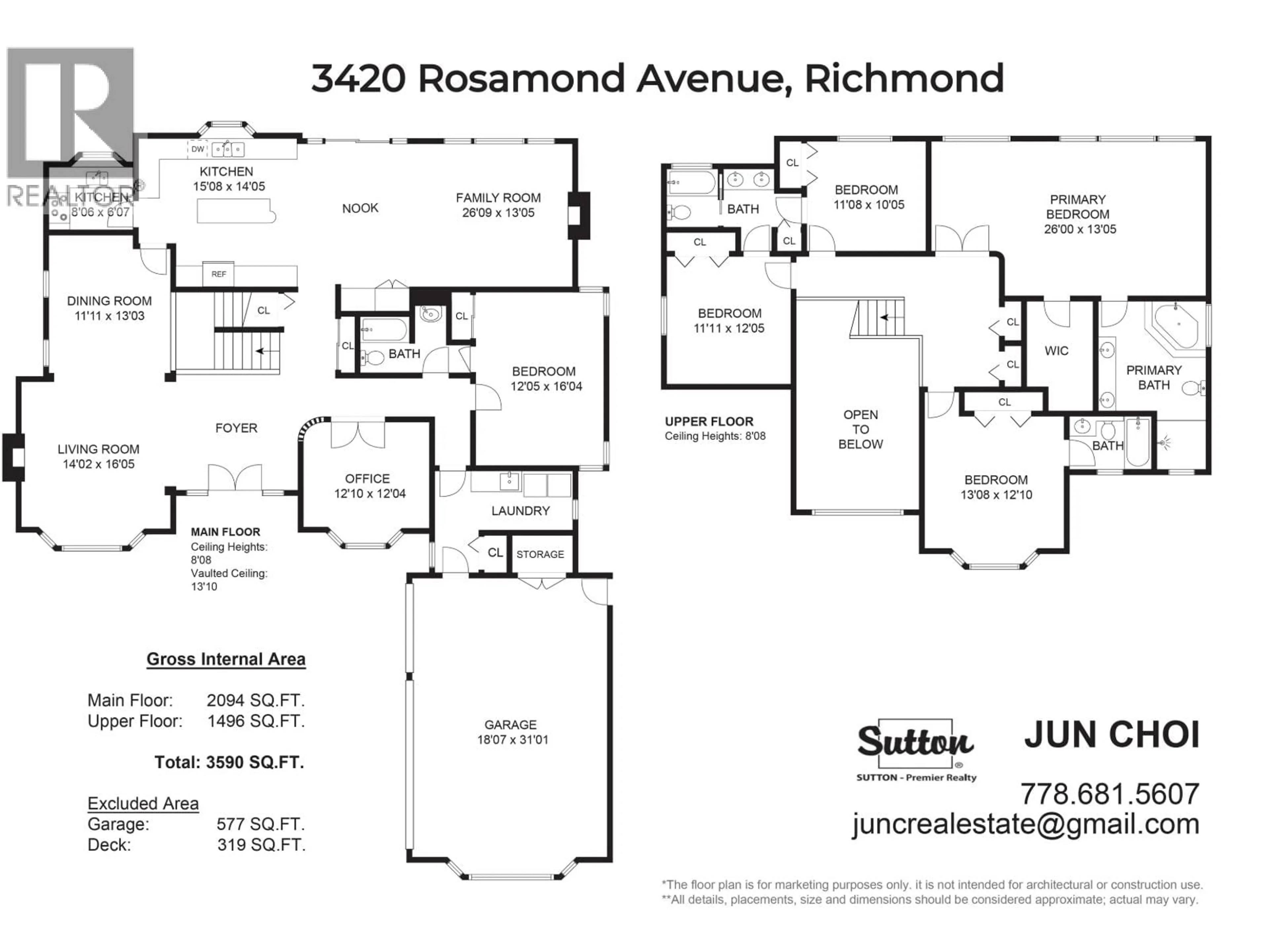 Floor plan for 3420 ROSAMOND AVENUE, Richmond British Columbia V7E1A7