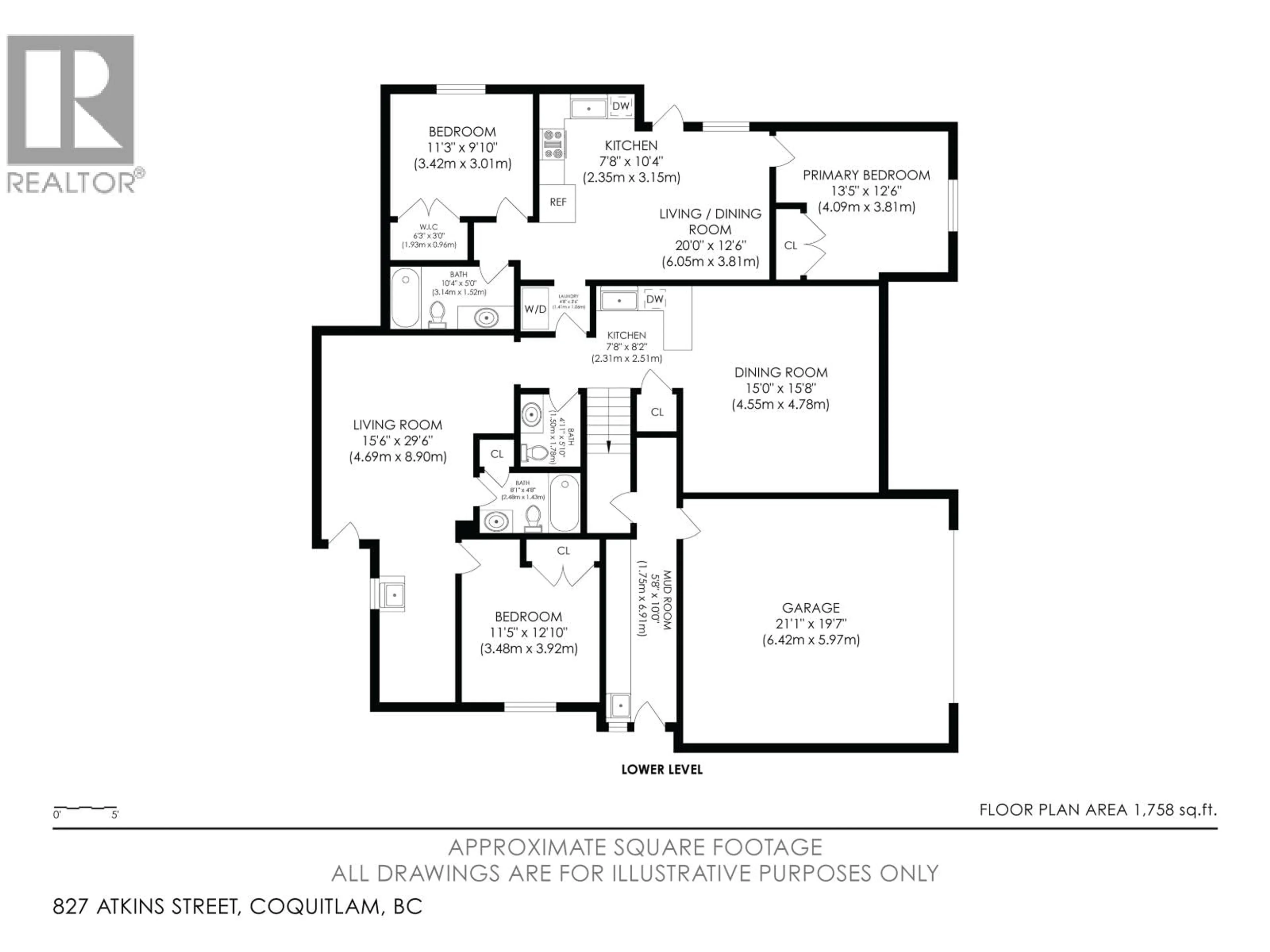 Floor plan for 827 ATKINS STREET, Coquitlam British Columbia V3J5Z6