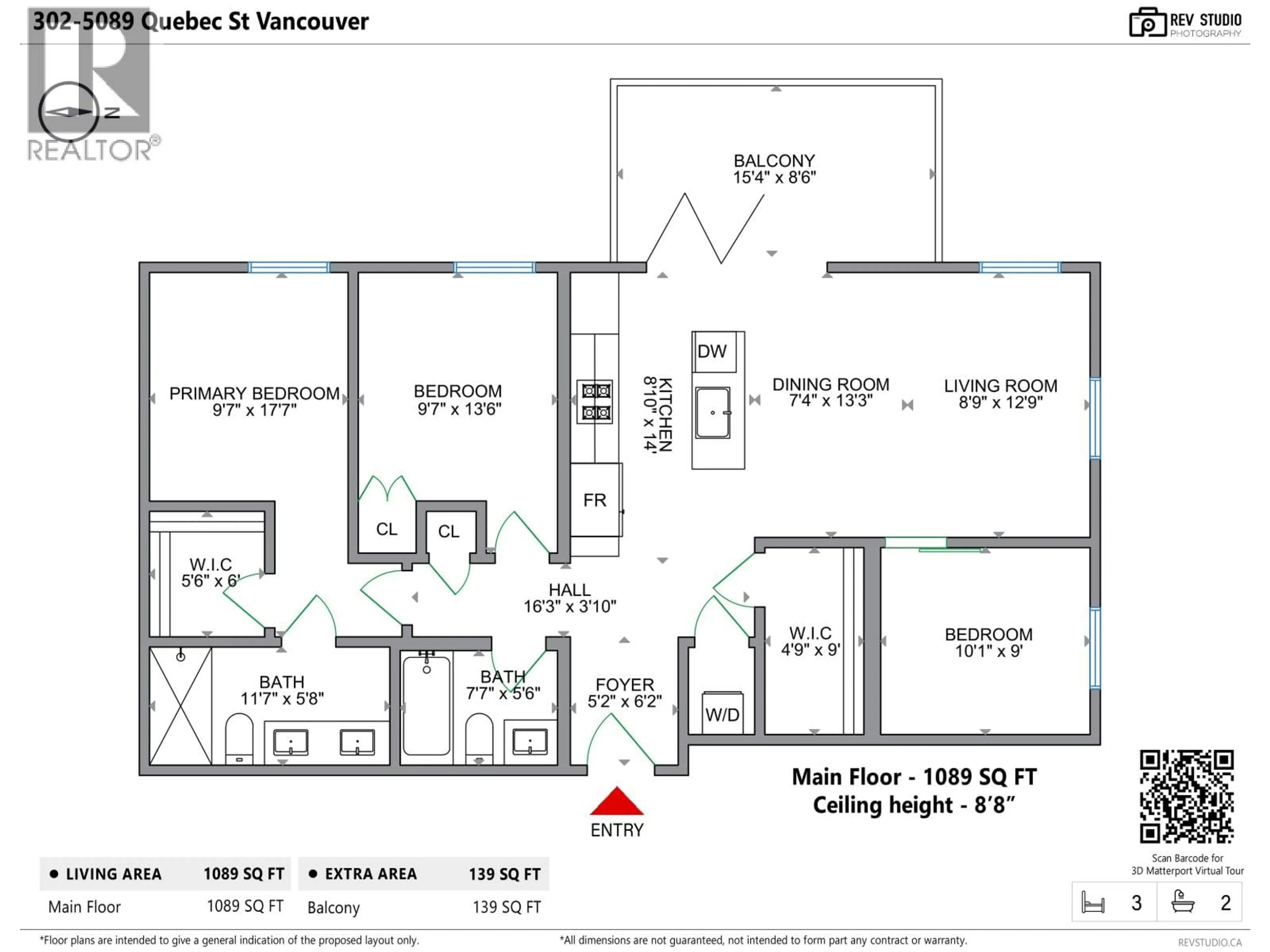 Floor plan for 302 - 5089 QUEBEC STREET, Vancouver British Columbia V5W0E5