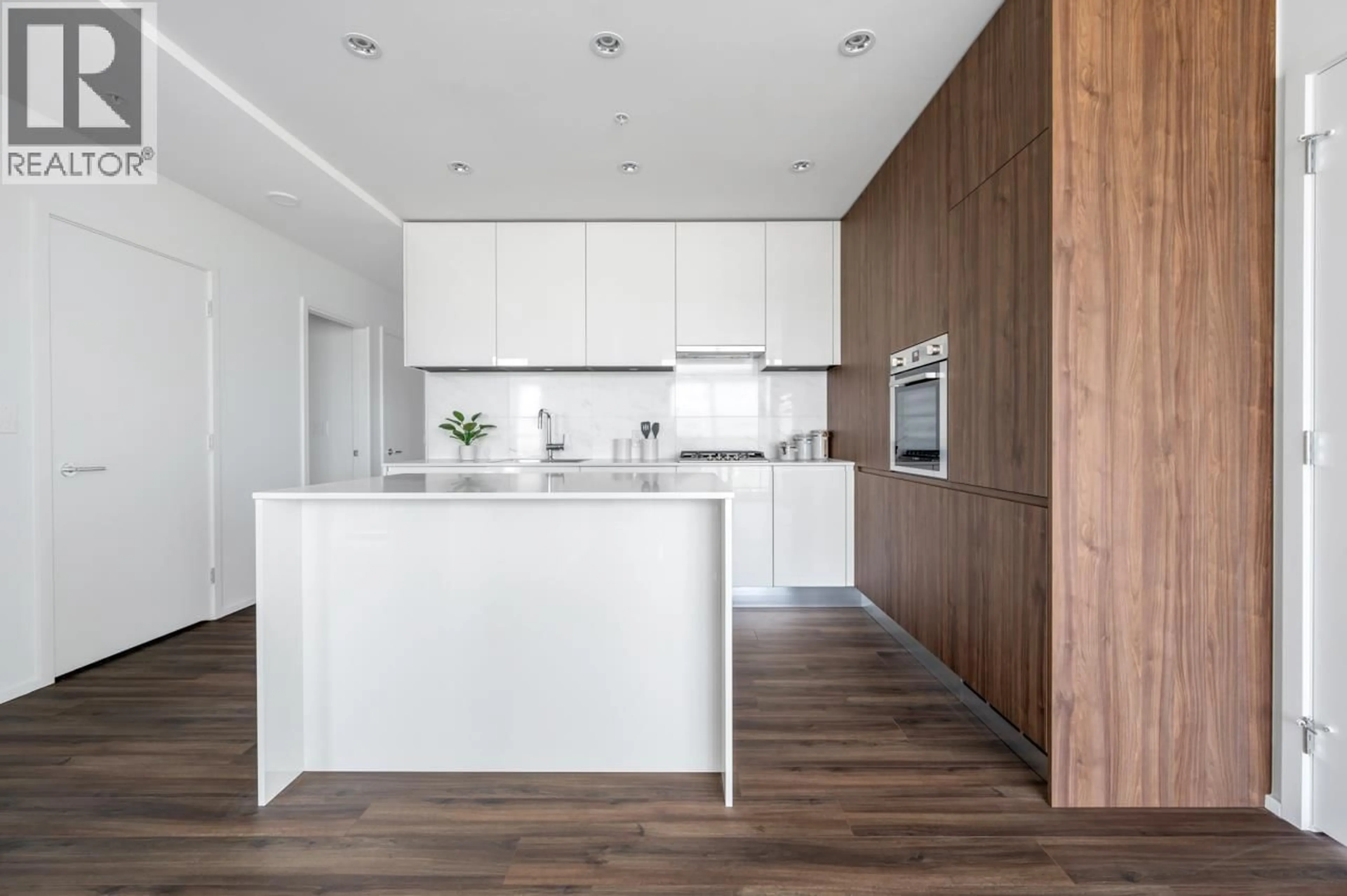 Contemporary kitchen, wood/laminate floor for 2111 - 4650 BRENTWOOD BOULEVARD, Burnaby British Columbia V5C0M3