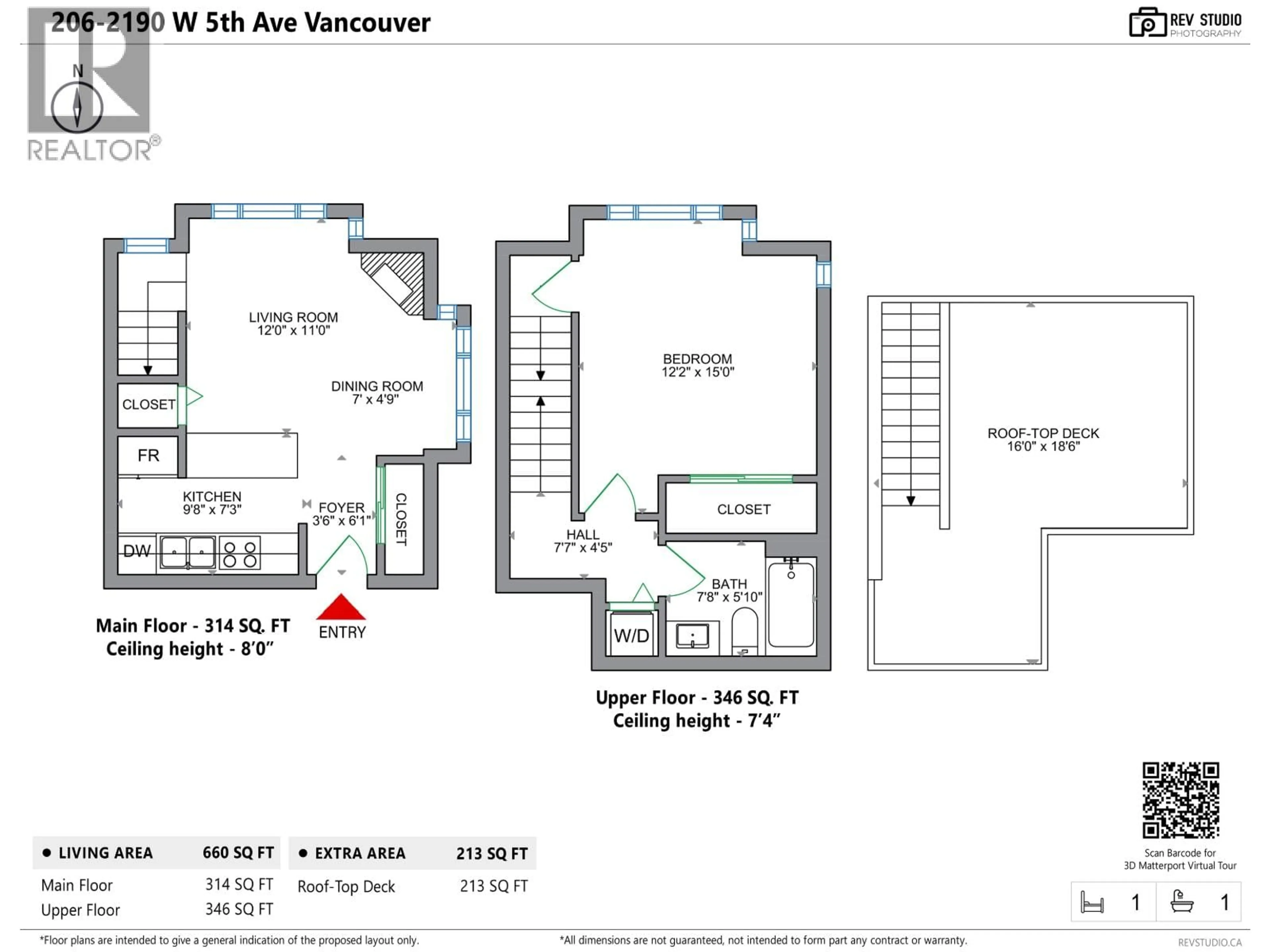 Floor plan for 206 - 2190 5TH AVENUE, Vancouver British Columbia V6K1S2