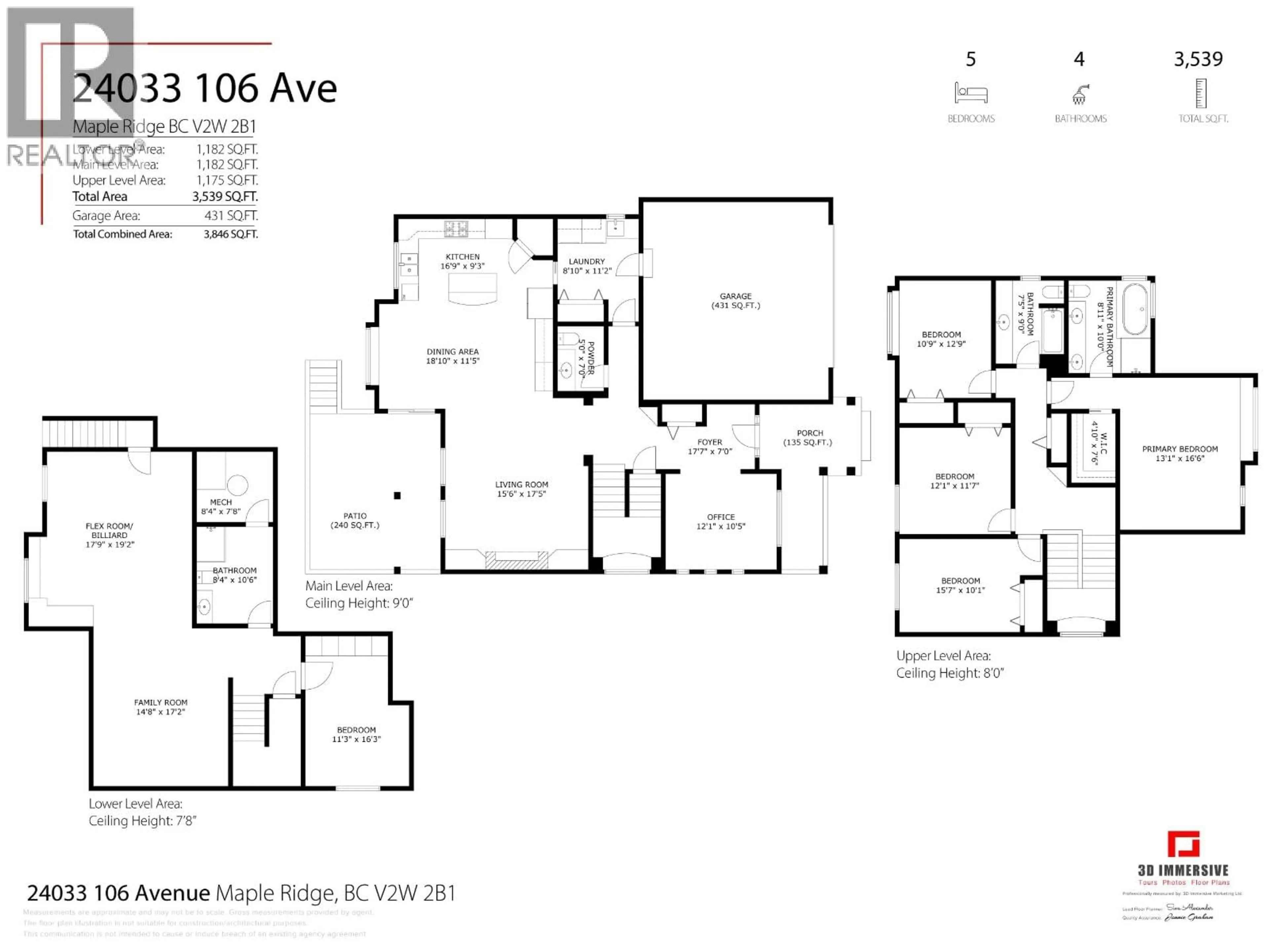Floor plan for 24033 106TH AVENUE, Maple Ridge British Columbia V2W2B1