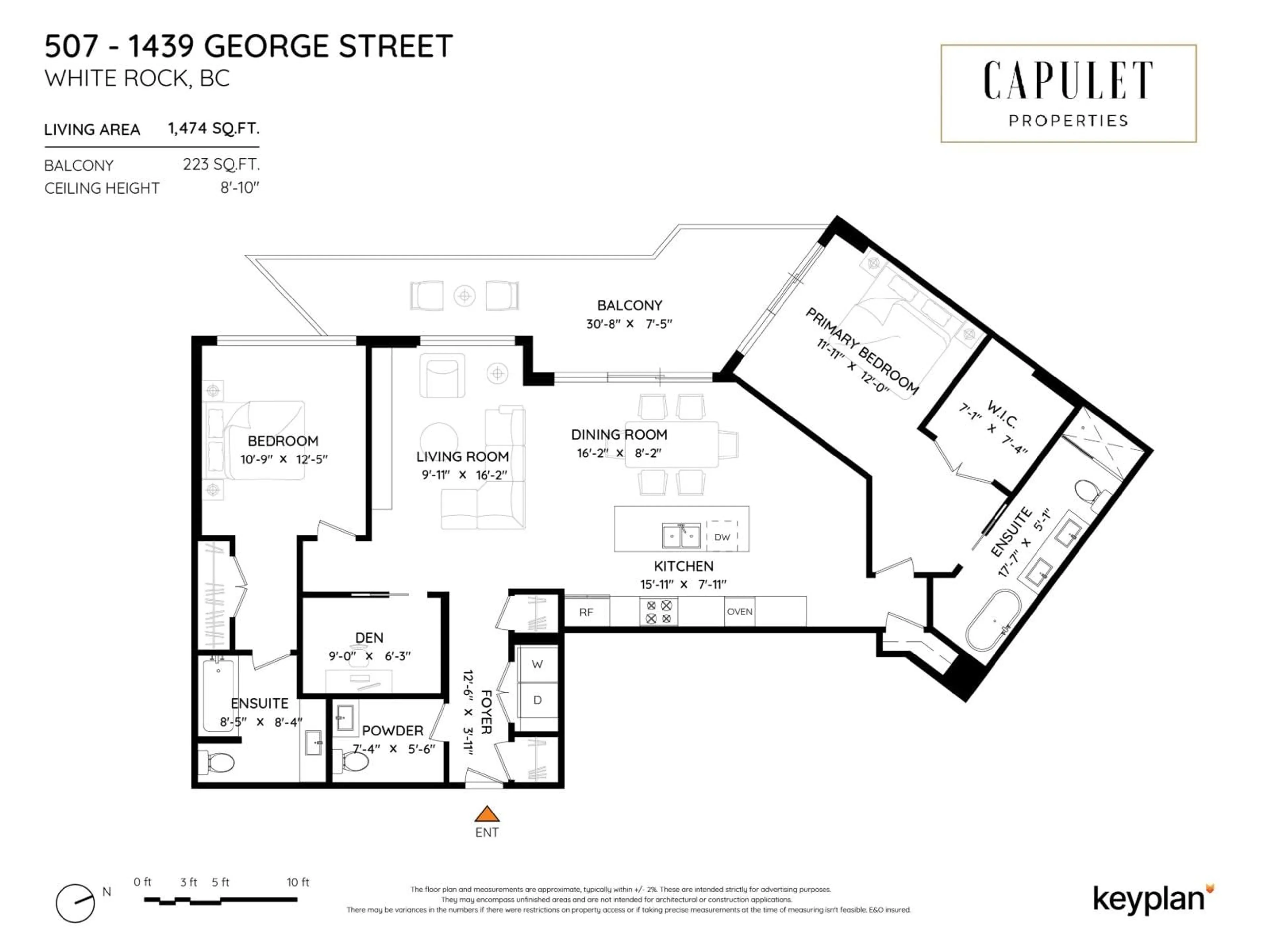 Floor plan for 507 - 1439 GEORGE STREET, White Rock British Columbia V4B0B9