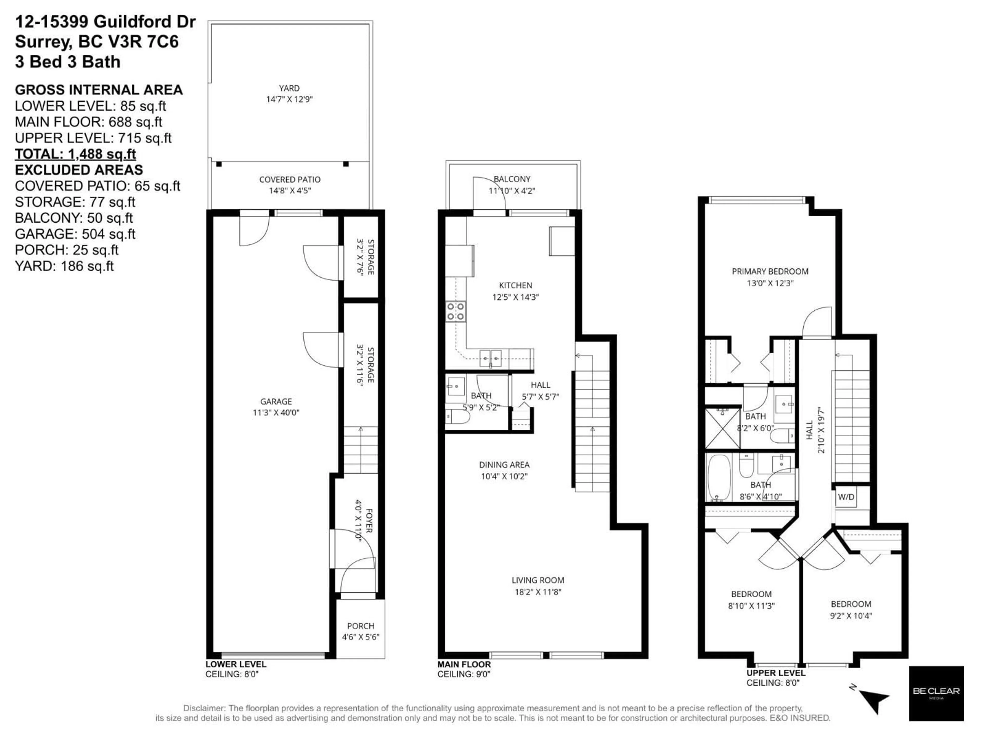 Floor plan for 12 - 15399 GUILDFORD DRIVE, Surrey British Columbia V3R7C6