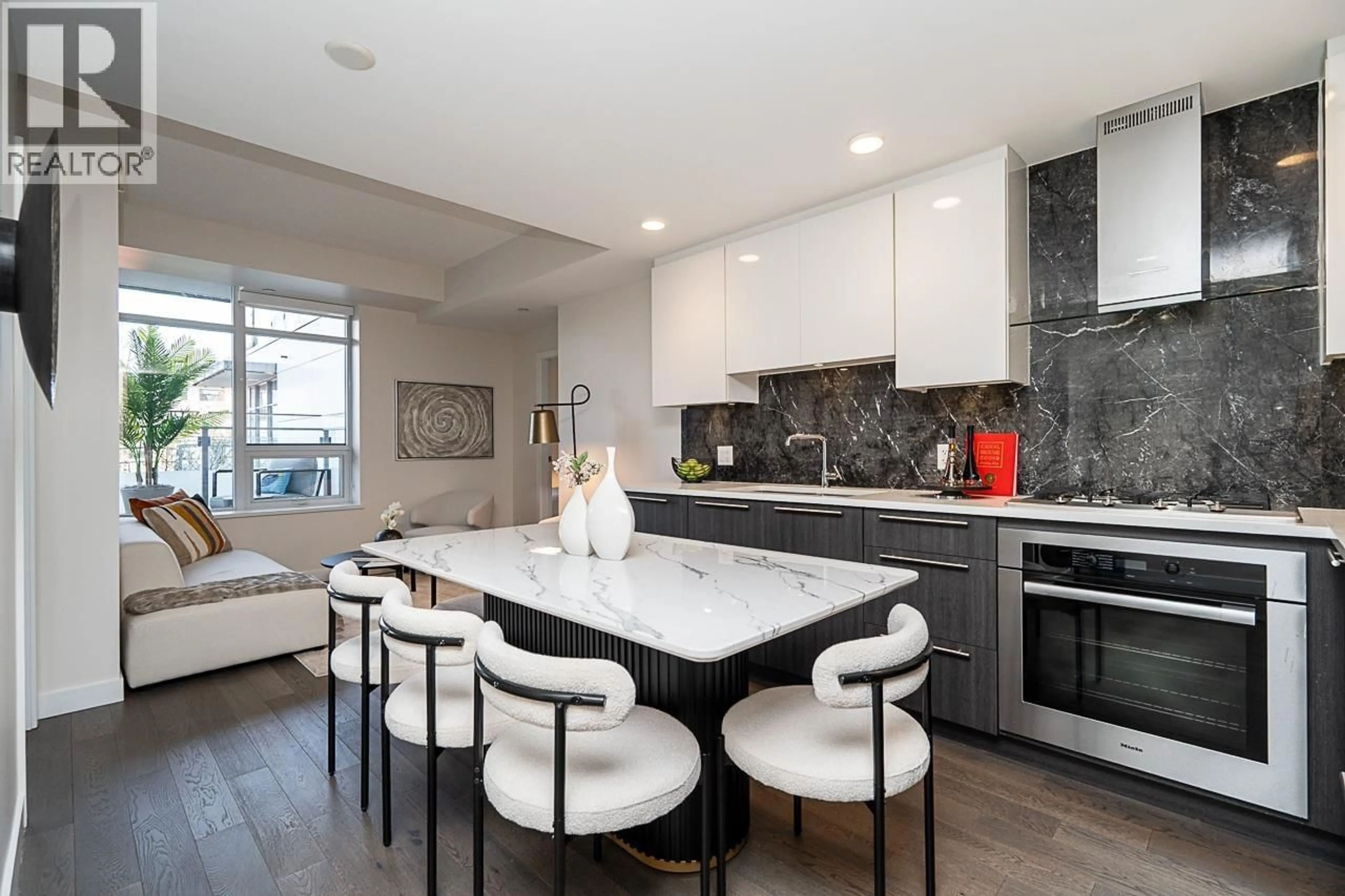 Contemporary kitchen, ceramic/tile floor for 217 - 5033 CAMBIE STREET, Vancouver British Columbia V5Z0H6