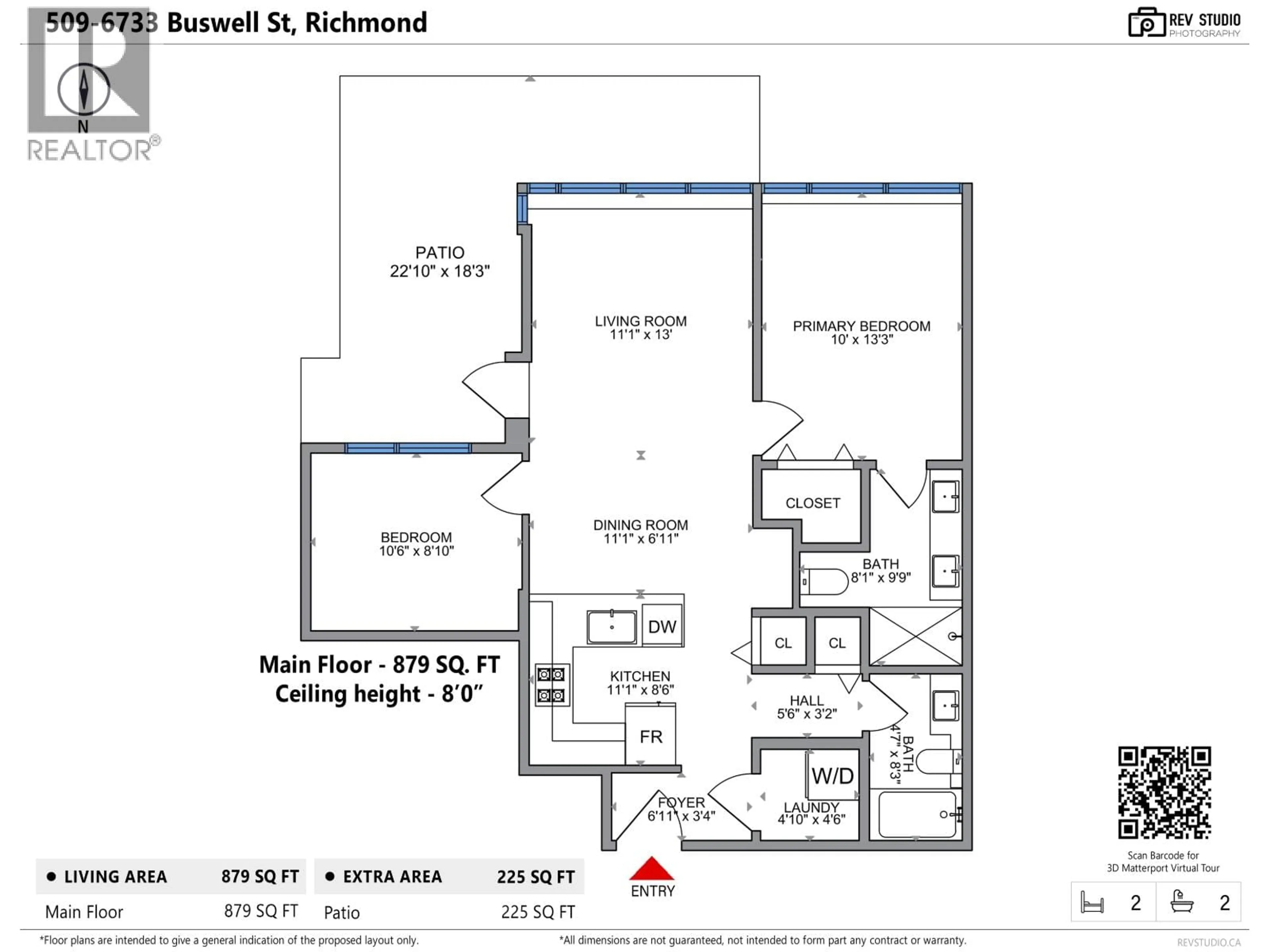 Floor plan for 509 - 6733 BUSWELL STREET, Richmond British Columbia V6Y0E3