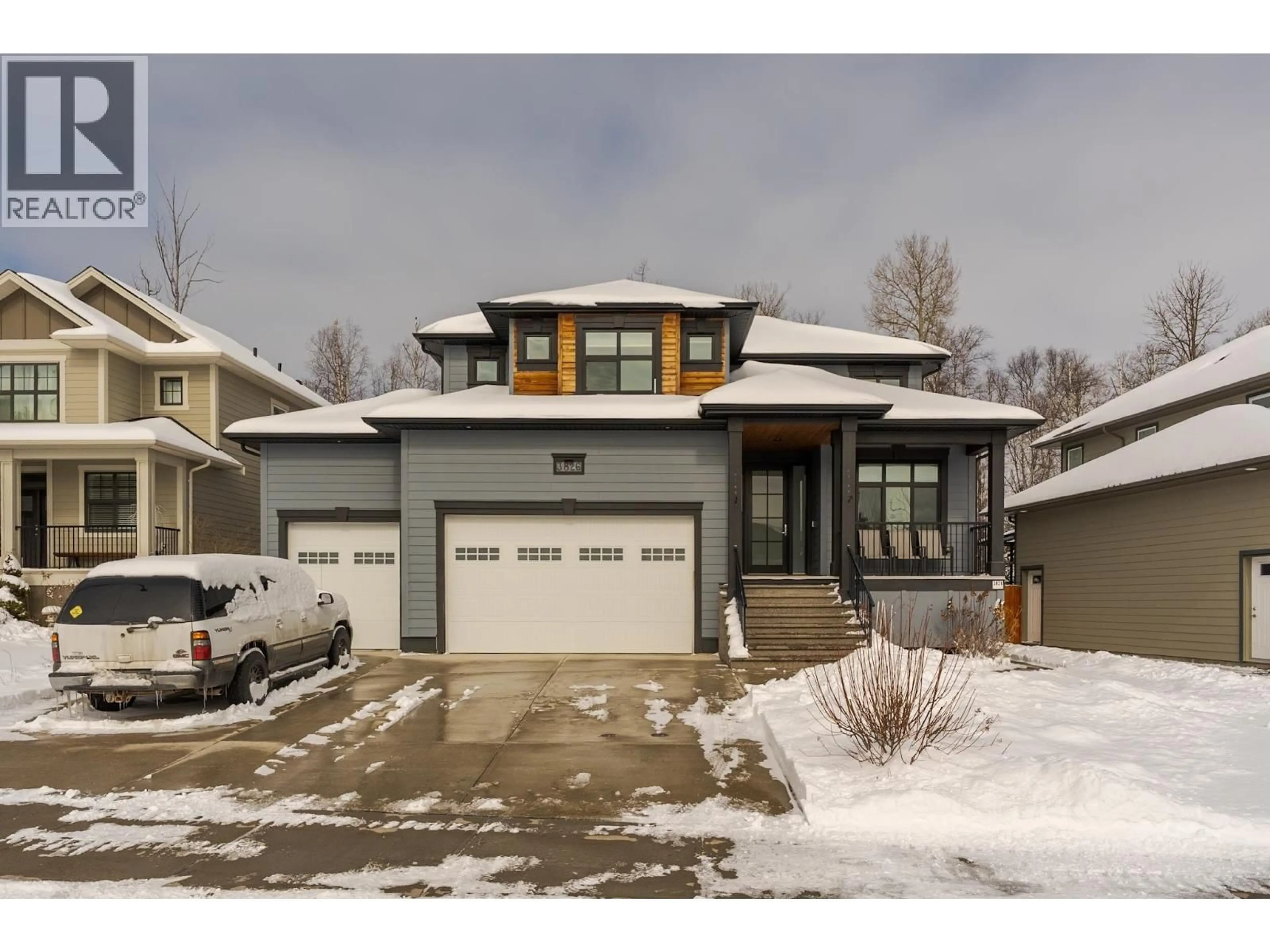 Home with brick exterior material, street for 3826 BARNES DRIVE, Prince George British Columbia V2N0G4