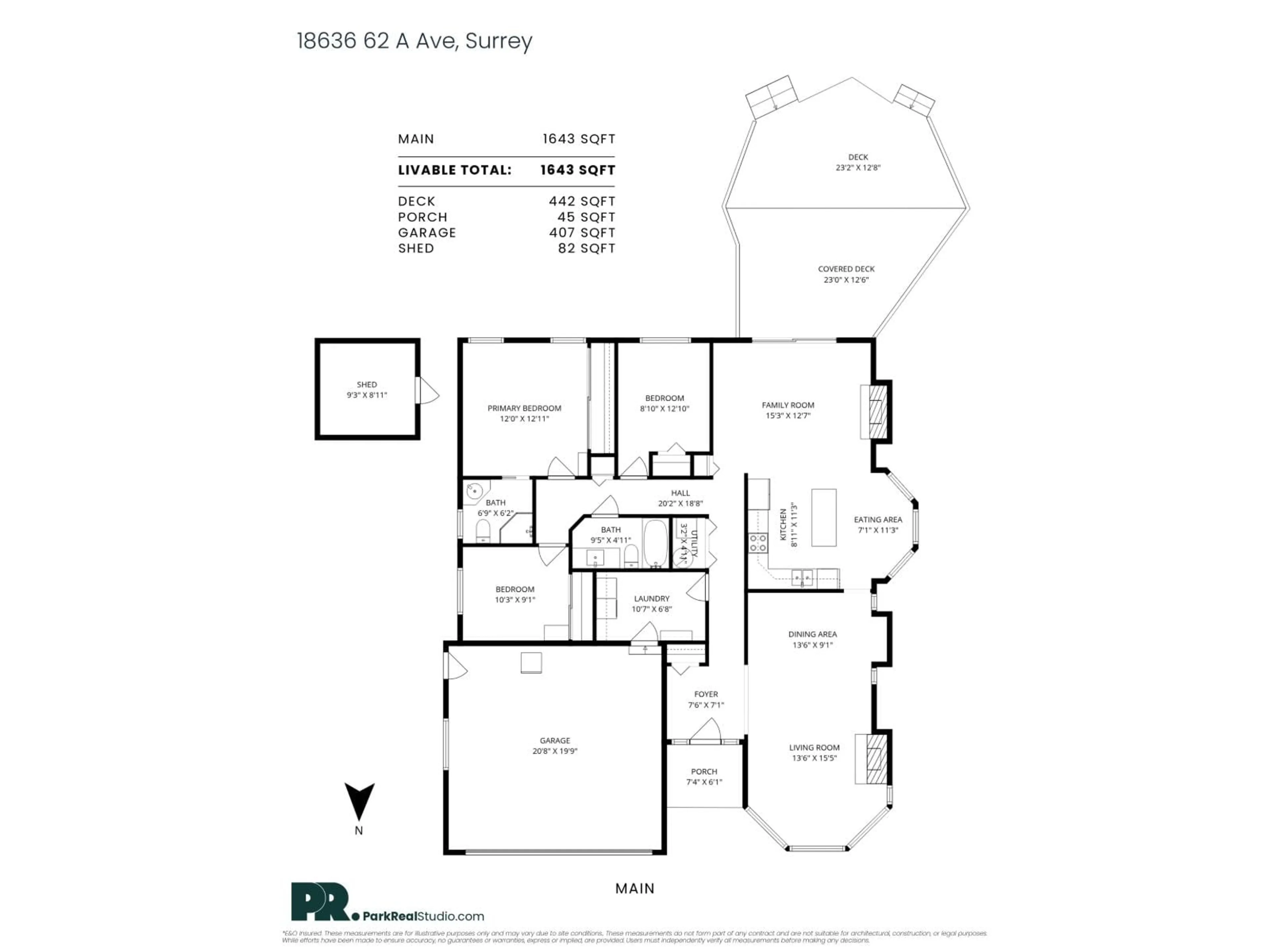 Floor plan for 18636 62A AVENUE, Surrey British Columbia V3S7N7