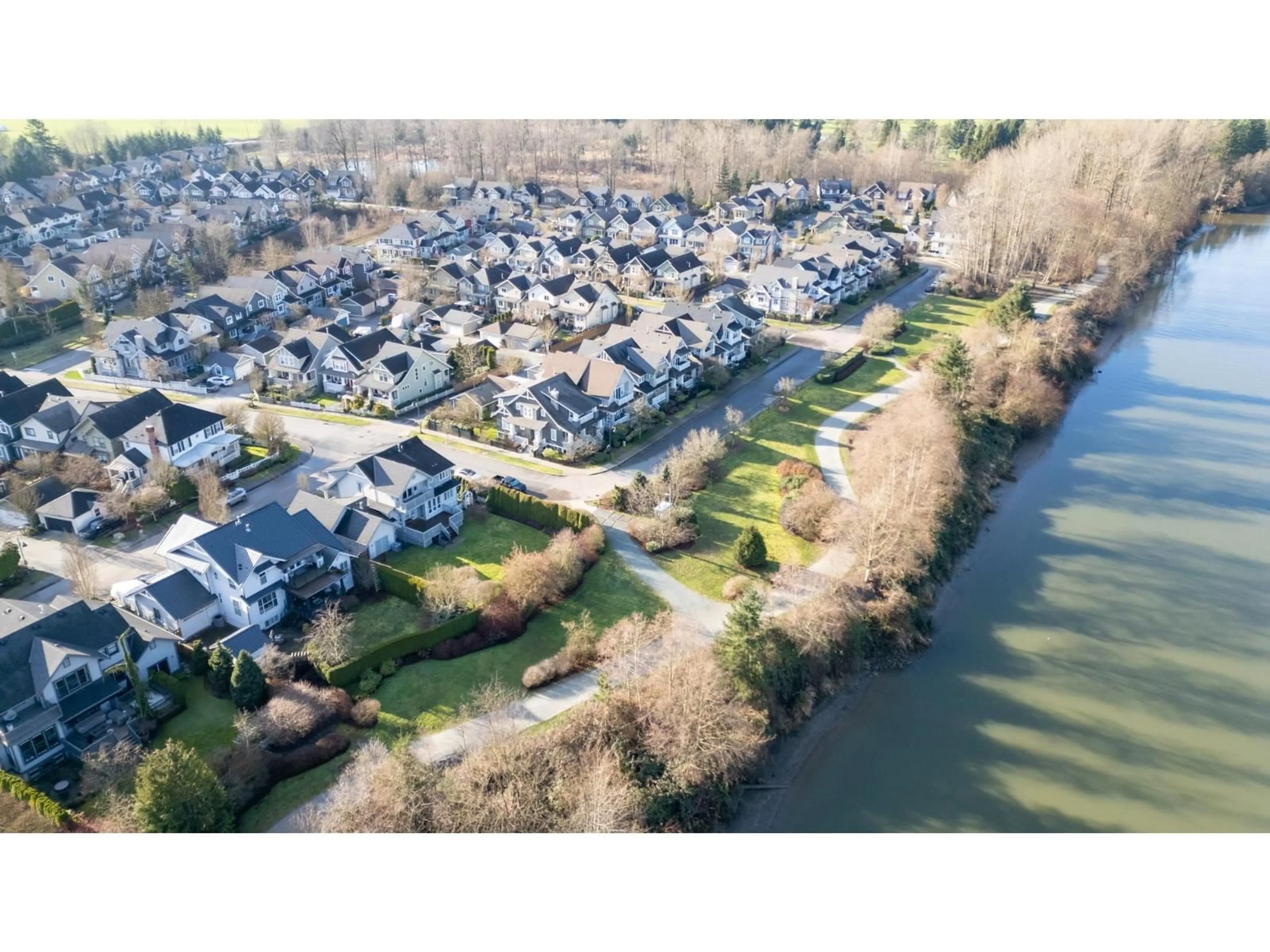 A pic from outside/outdoor area/front of a property/back of a property/a pic from drone, water/lake/river/ocean view for 23066 BEDFORD TRAIL, Langley British Columbia V1M4G6