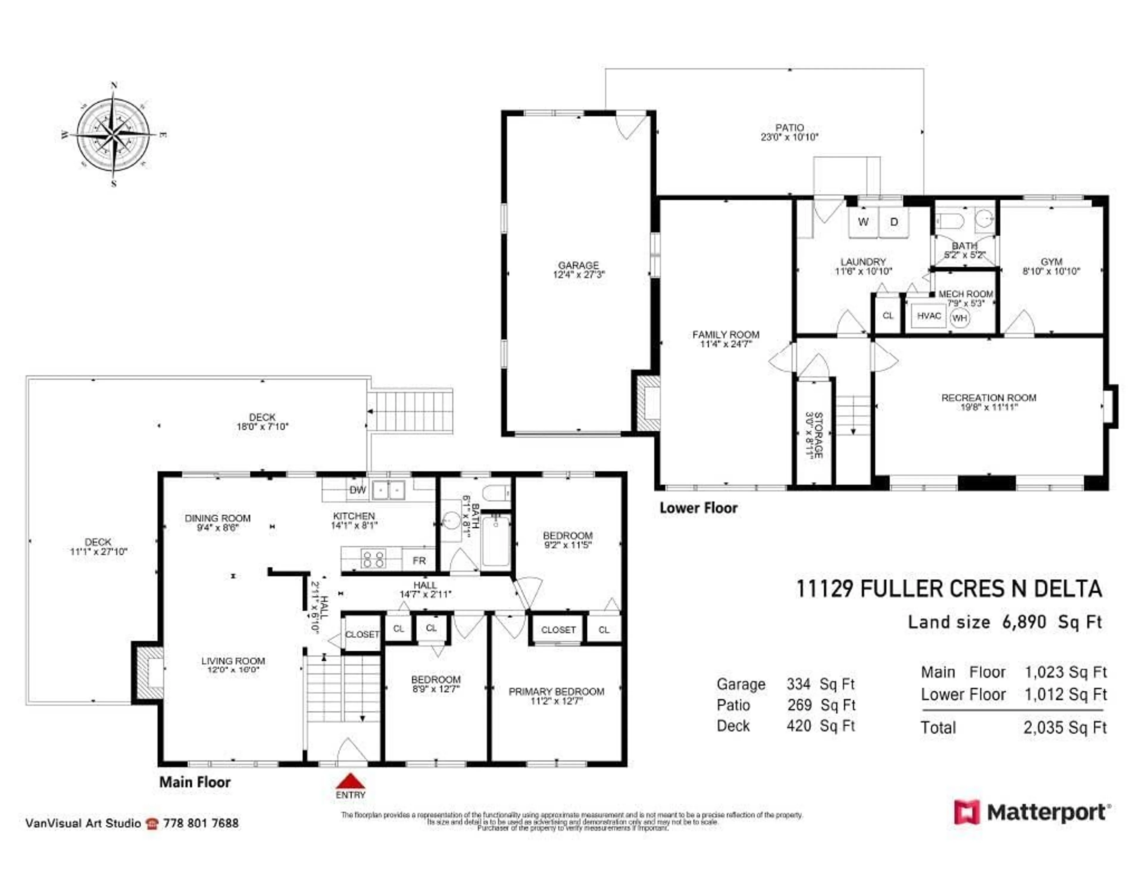 Floor plan for 11129 FULLER CRESCENT NORTH, Delta British Columbia V4C2C9