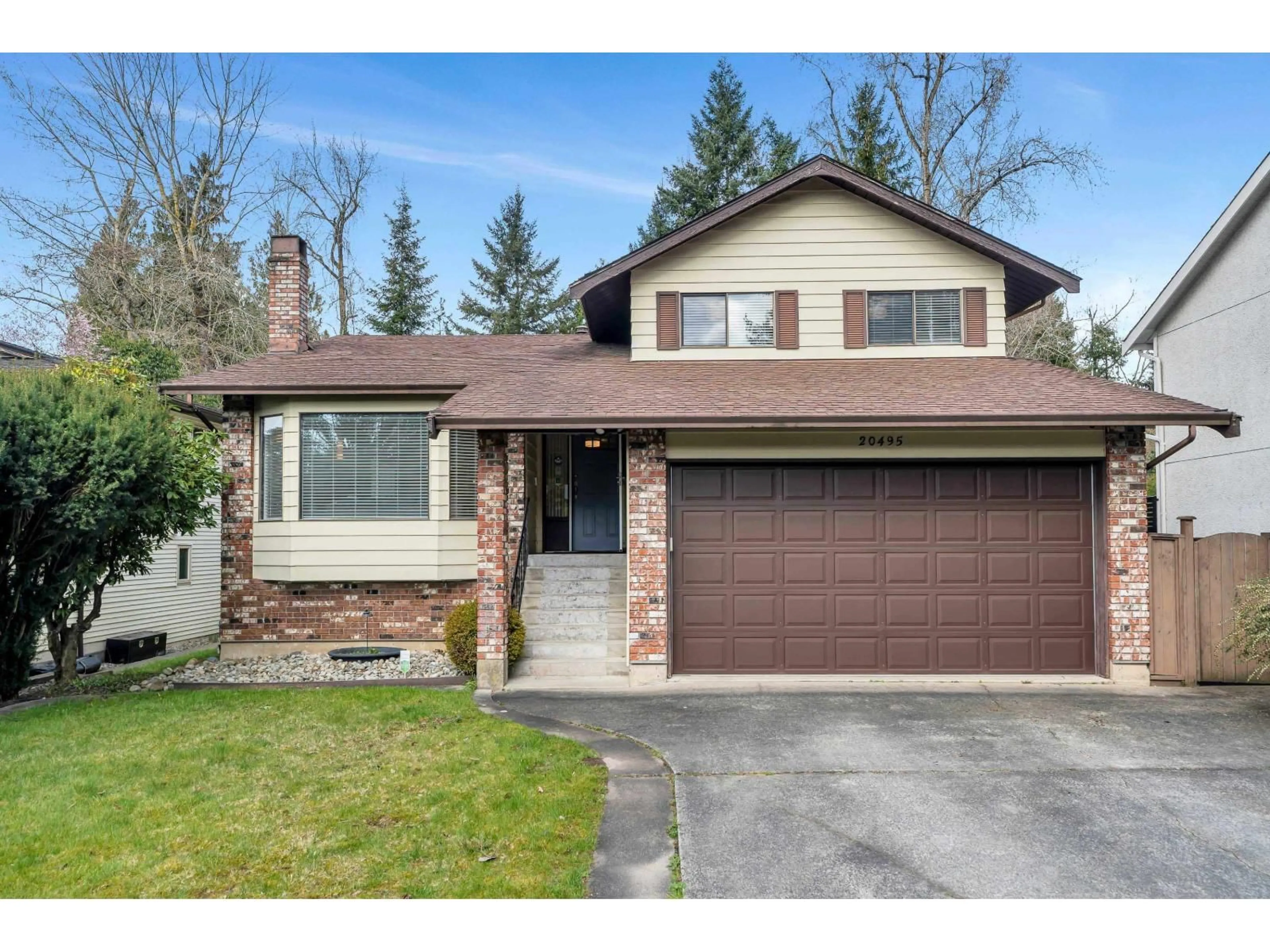 Home with brick exterior material, street for 20495 TELEGRAPH TRAIL, Langley British Columbia V1M1A7