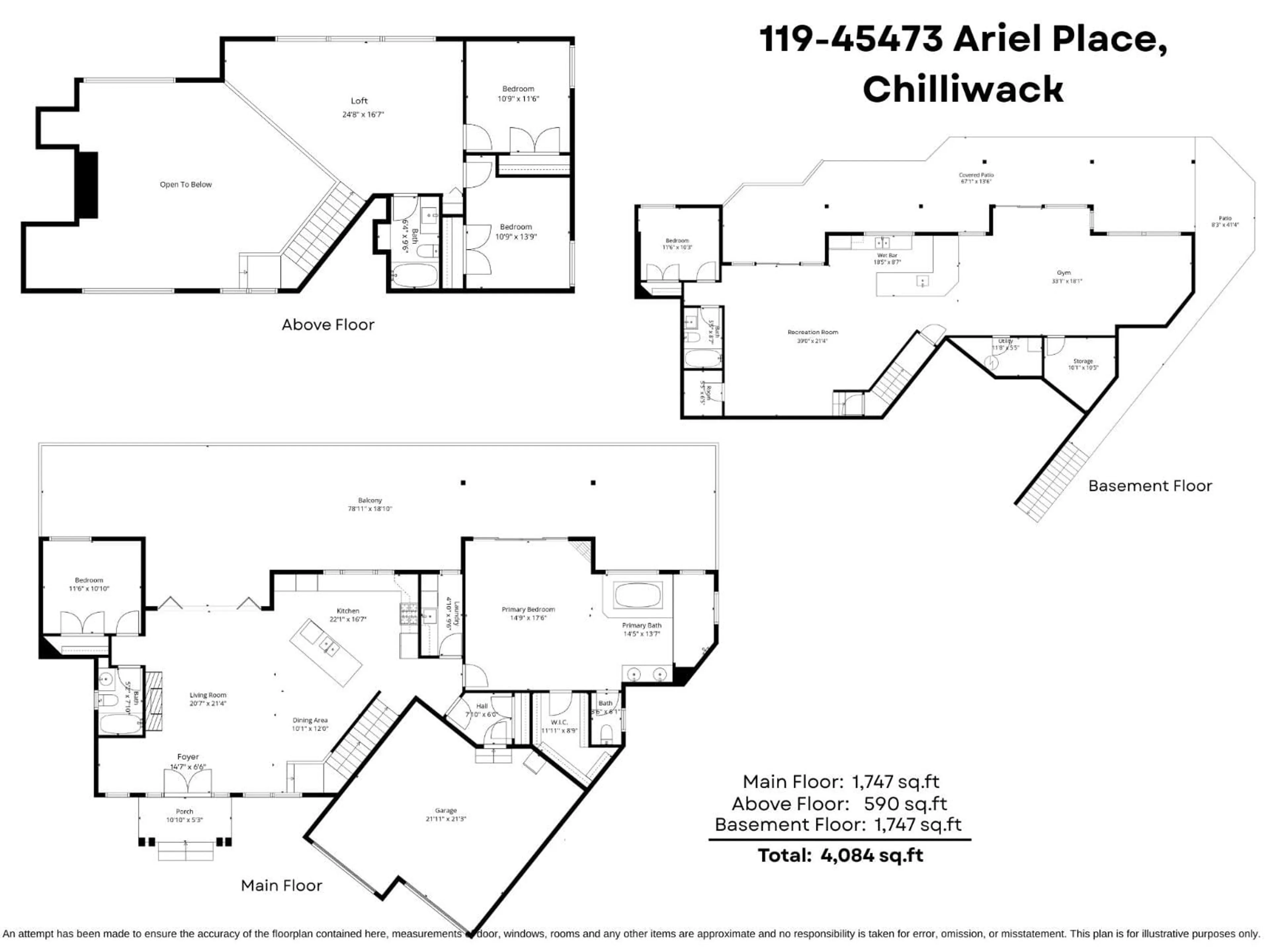 Floor plan for 119 - 45473 ARIEL PLACE, Cultus Lake British Columbia V2R0K7