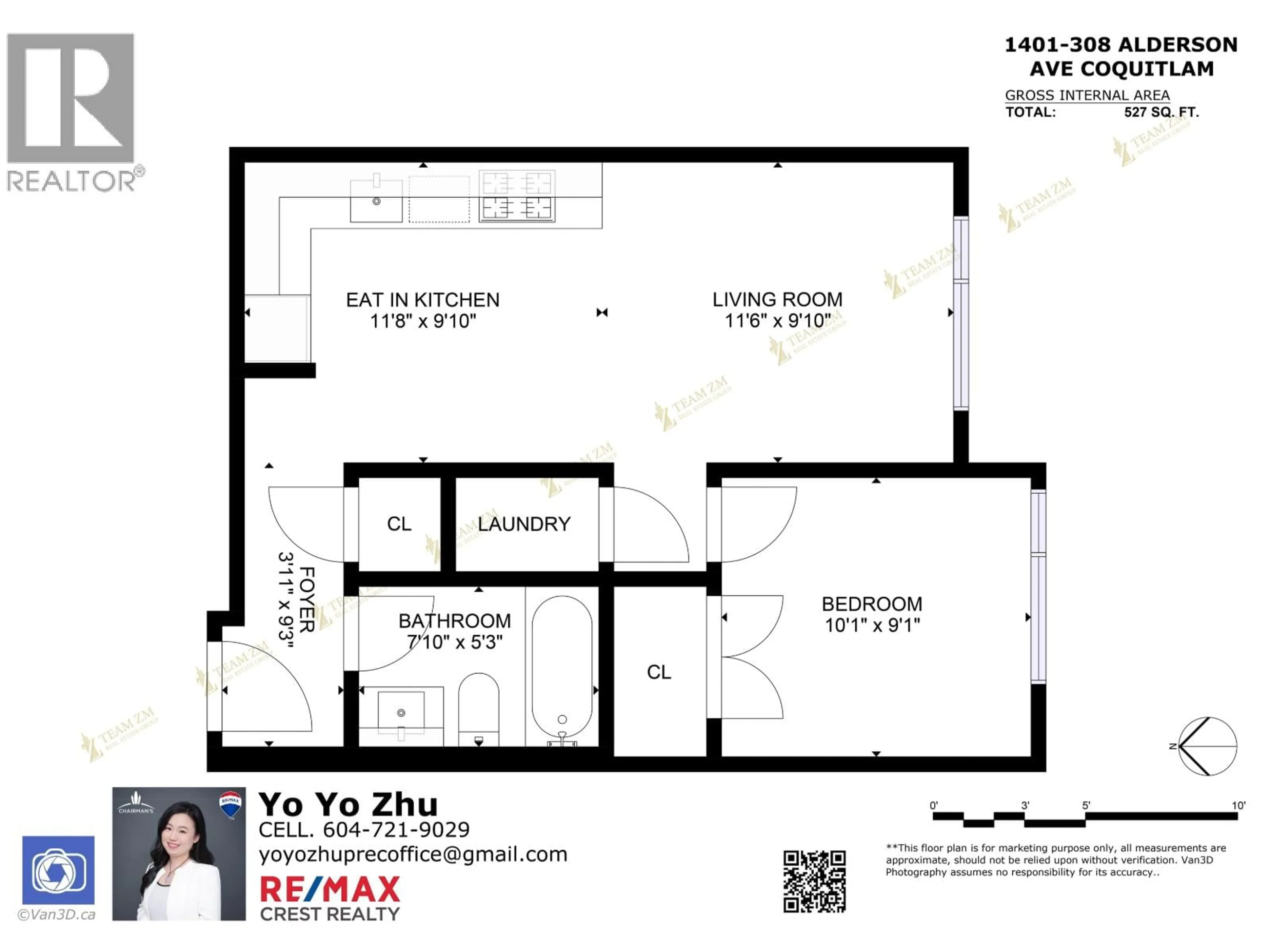 Floor plan for 1401 - 308 ALDERSON AVENUE, Coquitlam British Columbia V3K0J2