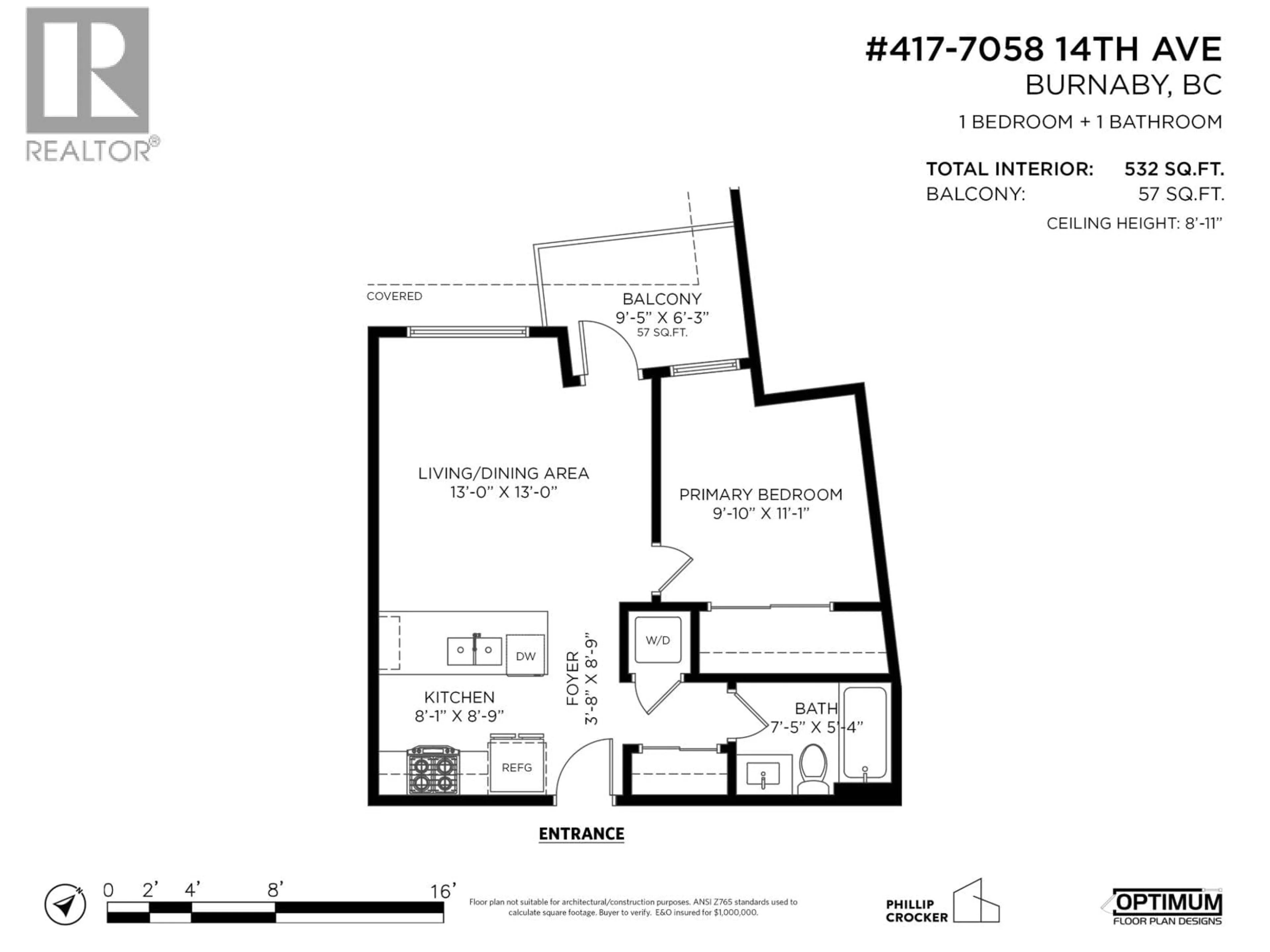 Floor plan for 417 - 7058 14TH AVENUE, Burnaby British Columbia V3N0E6