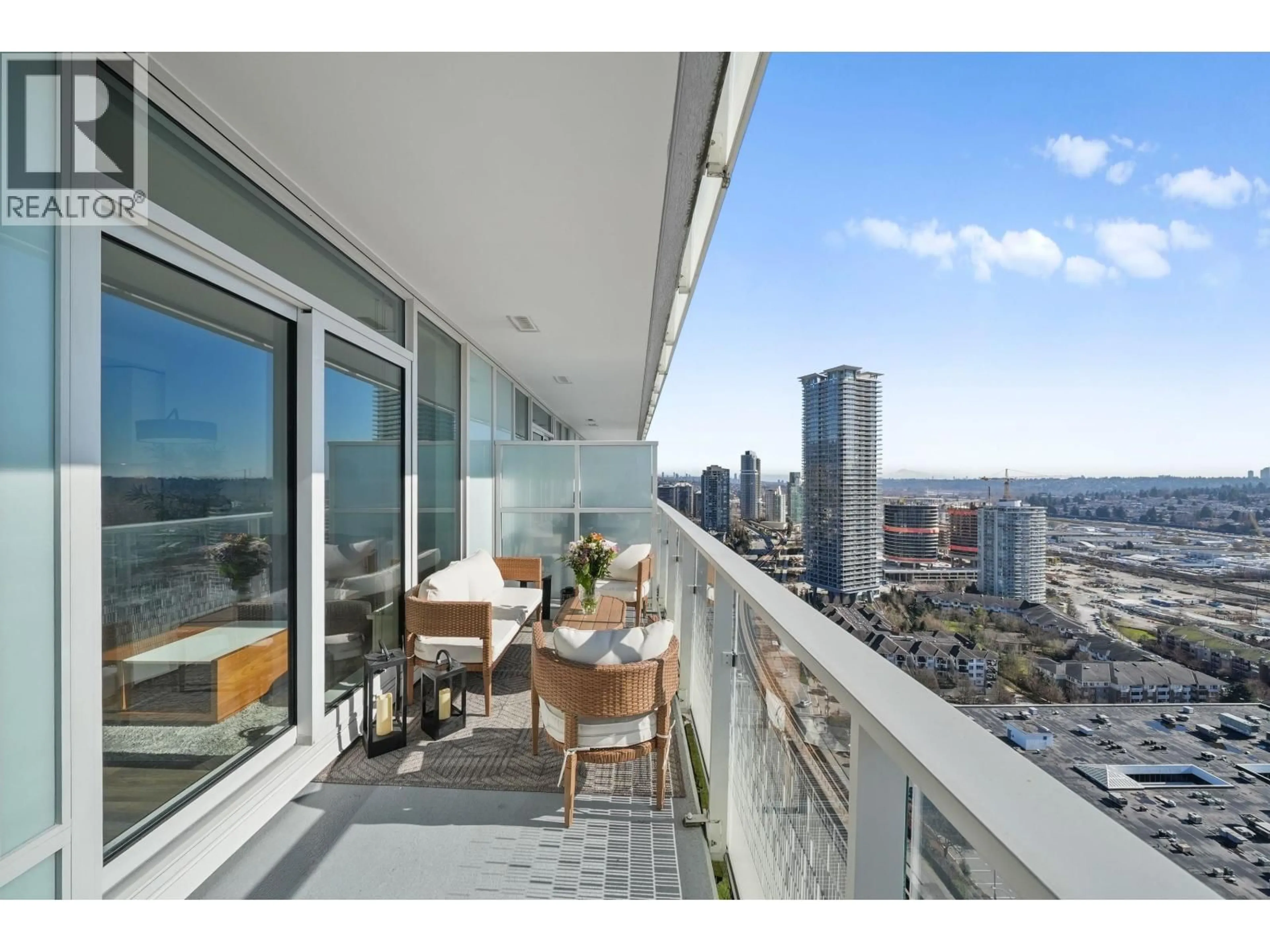 Balcony in the apartment, city buildings view from balcony for 1804 - 4650 BRENTWOOD BOULEVARD, Burnaby British Columbia V5C0M3