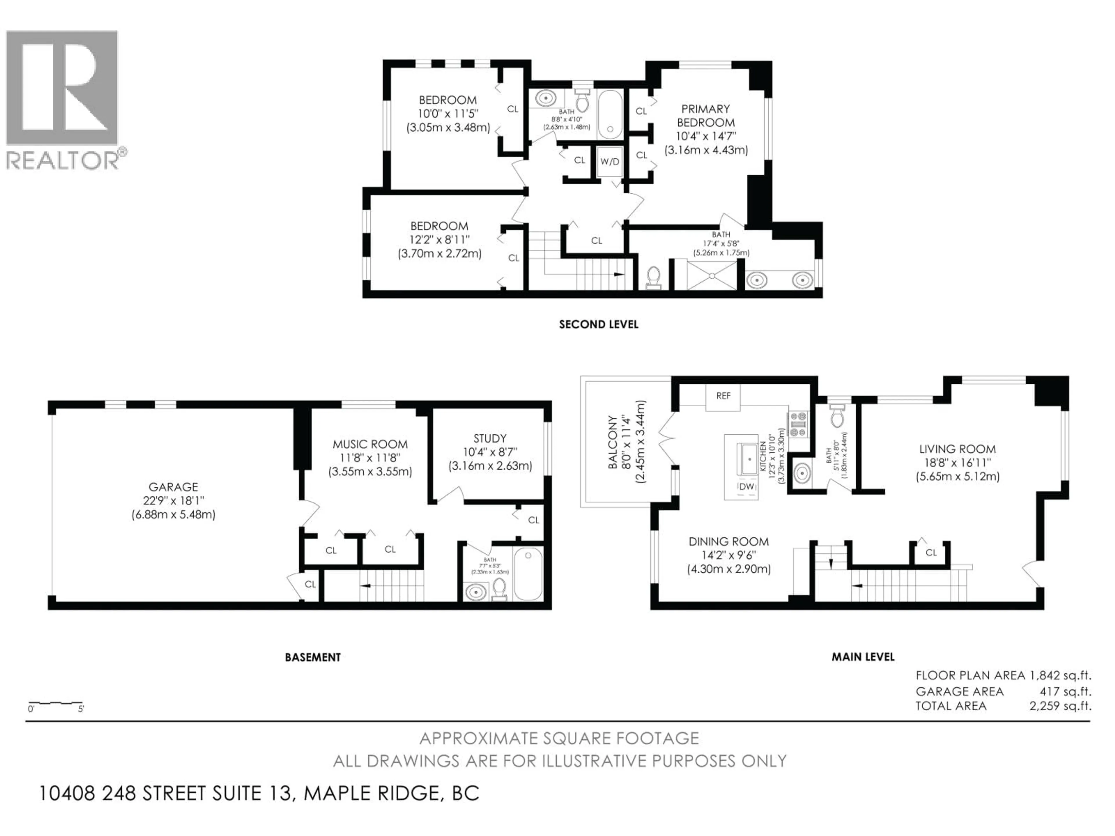 Floor plan for 13 - 10480 248 STREET, Maple Ridge British Columbia V2W0J4
