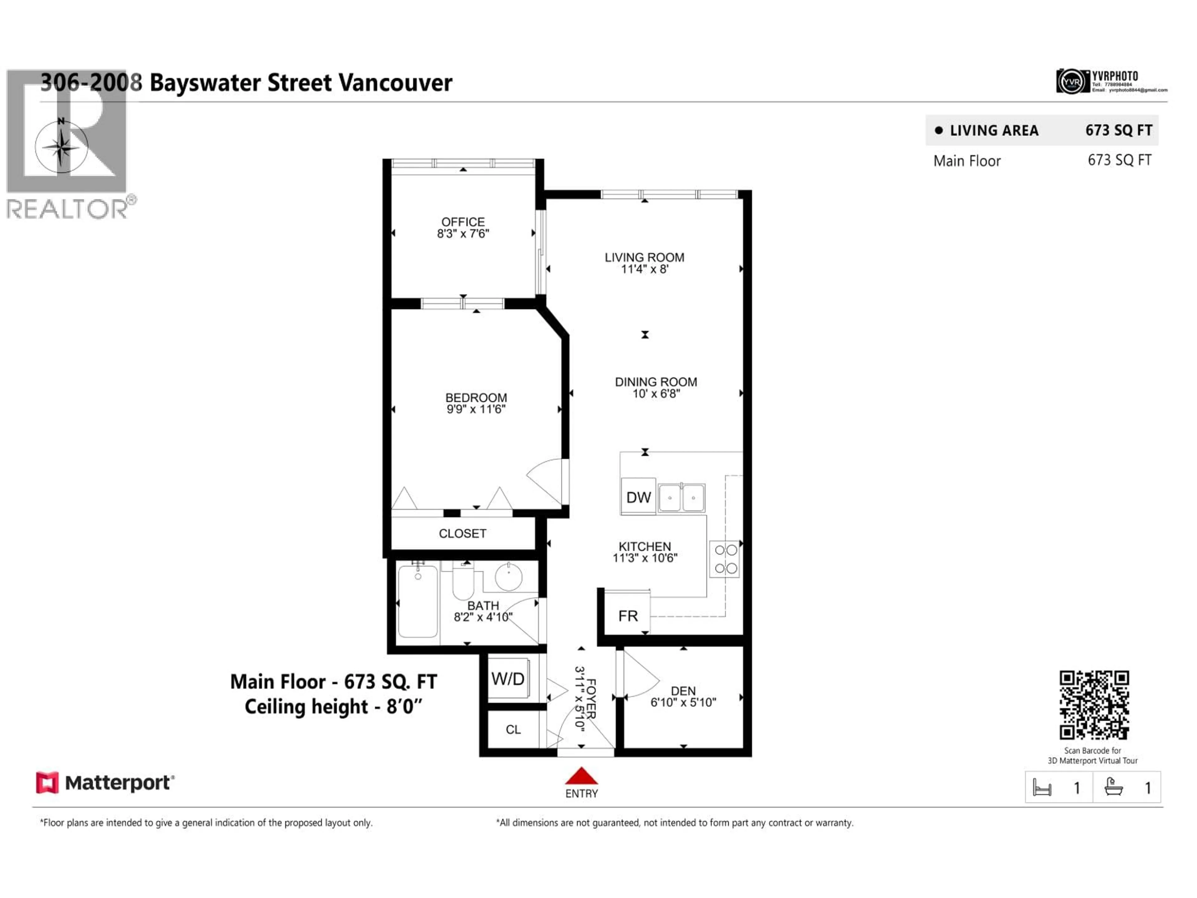 Floor plan for 306 - 2008 BAYSWATER STREET, Vancouver British Columbia V6K4A8