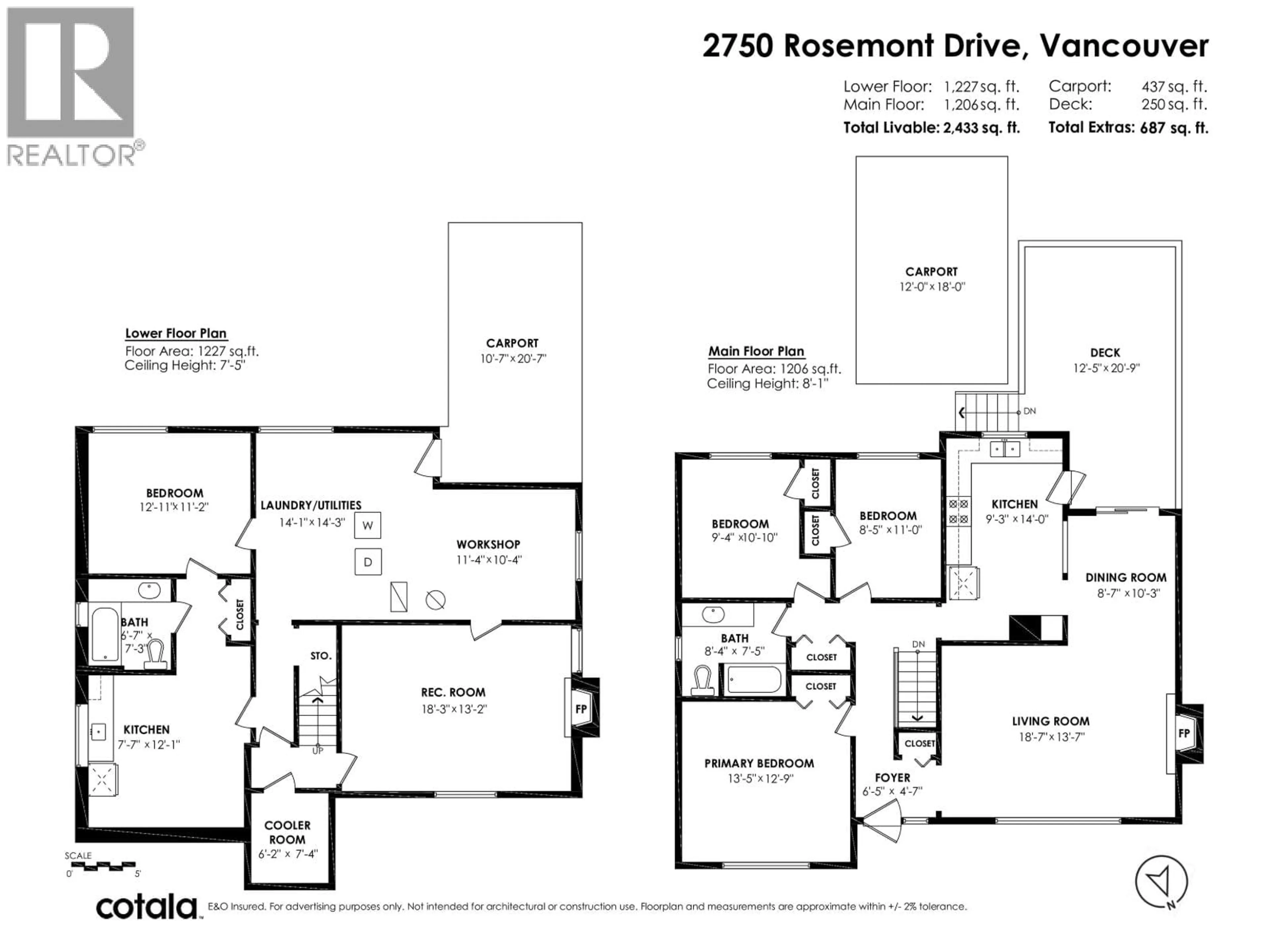 Floor plan for 2750 ROSEMONT DRIVE, Vancouver British Columbia V5S2C5