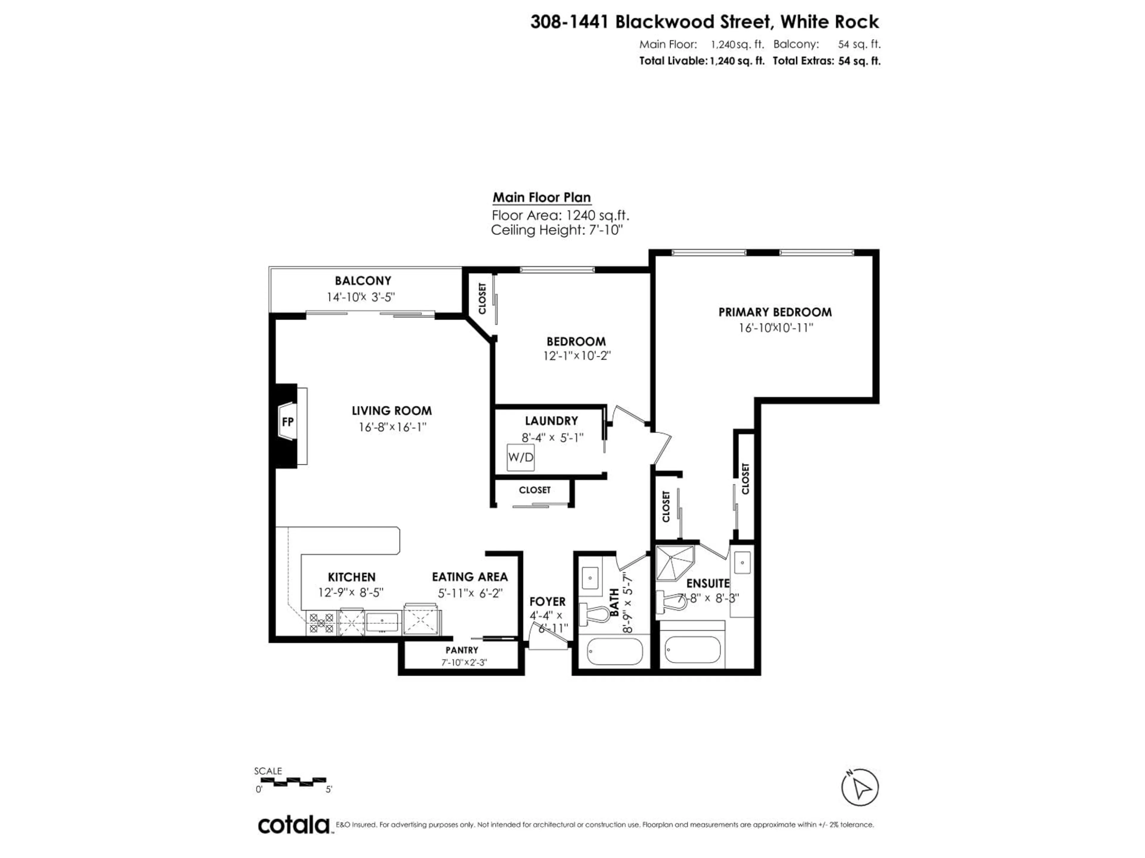Floor plan for 308 - 1441 BLACKWOOD STREET, White Rock British Columbia V3B3V6