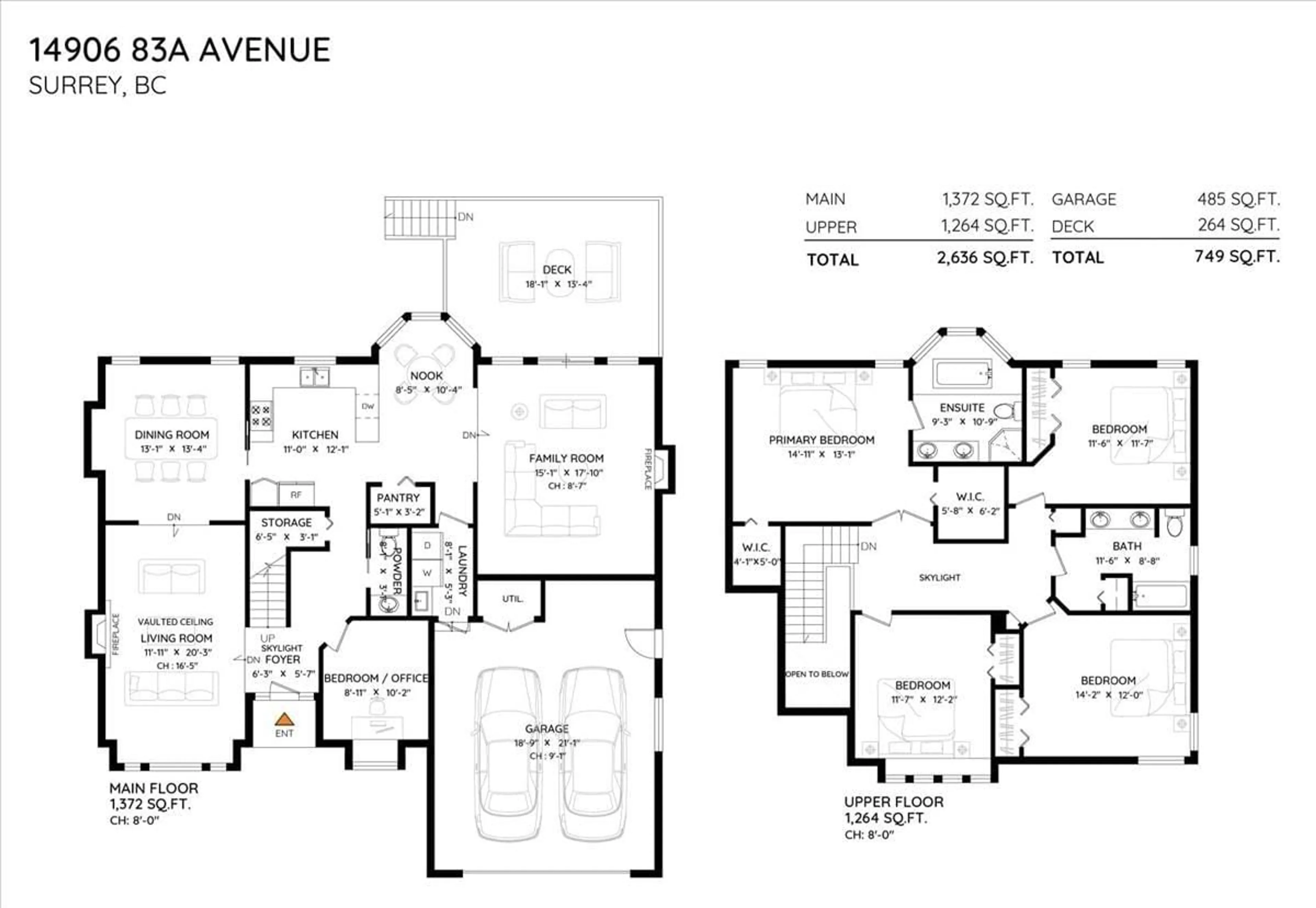 Floor plan for 14906 83A AVENUE, Surrey British Columbia V3S7S1