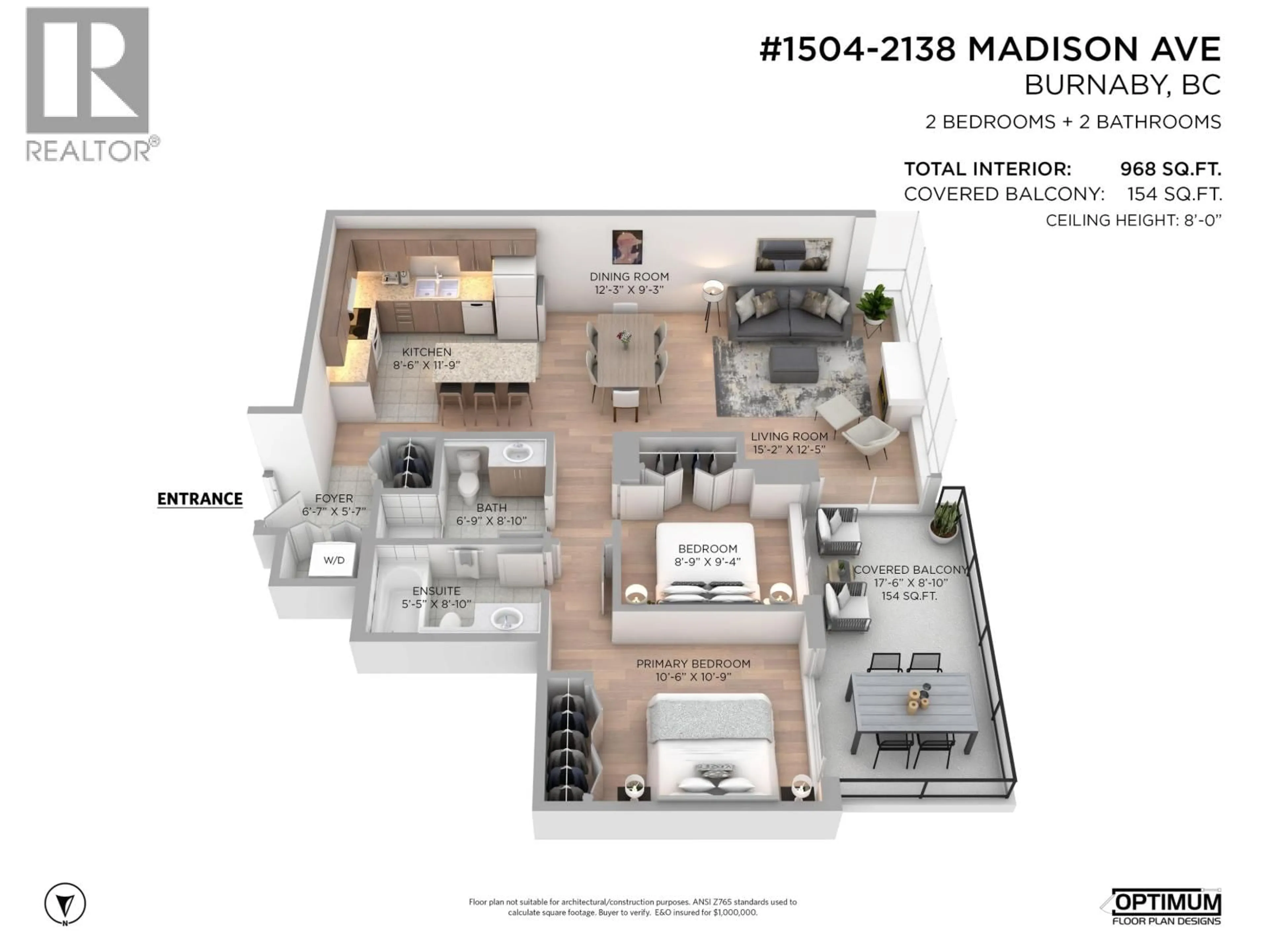 Floor plan for 1504 - 2138 MADISON AVENUE, Burnaby British Columbia V5C6T6