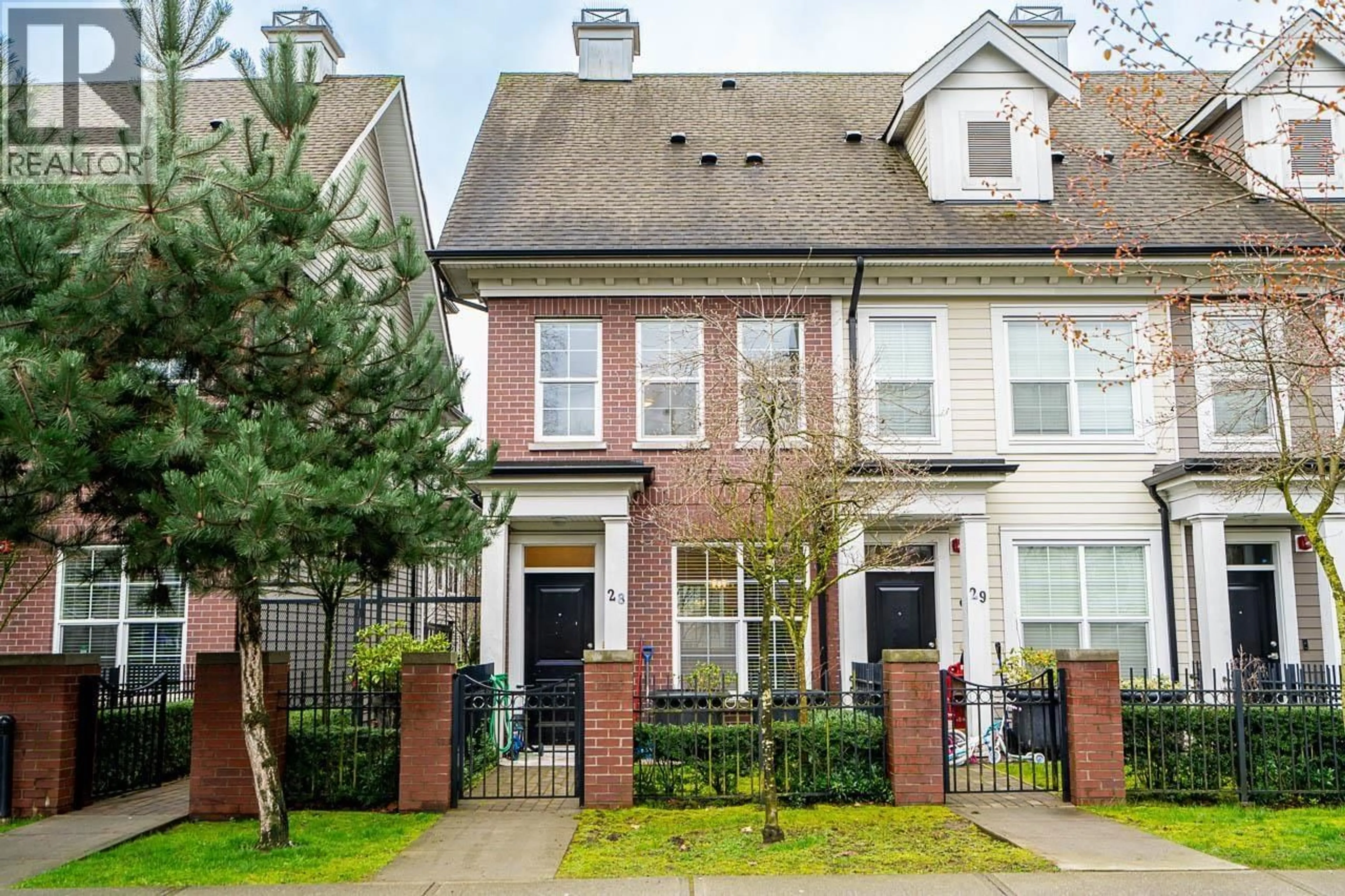 Home with brick exterior material, street for 28 - 7458 BRITTON STREET, Burnaby British Columbia V3N3A5