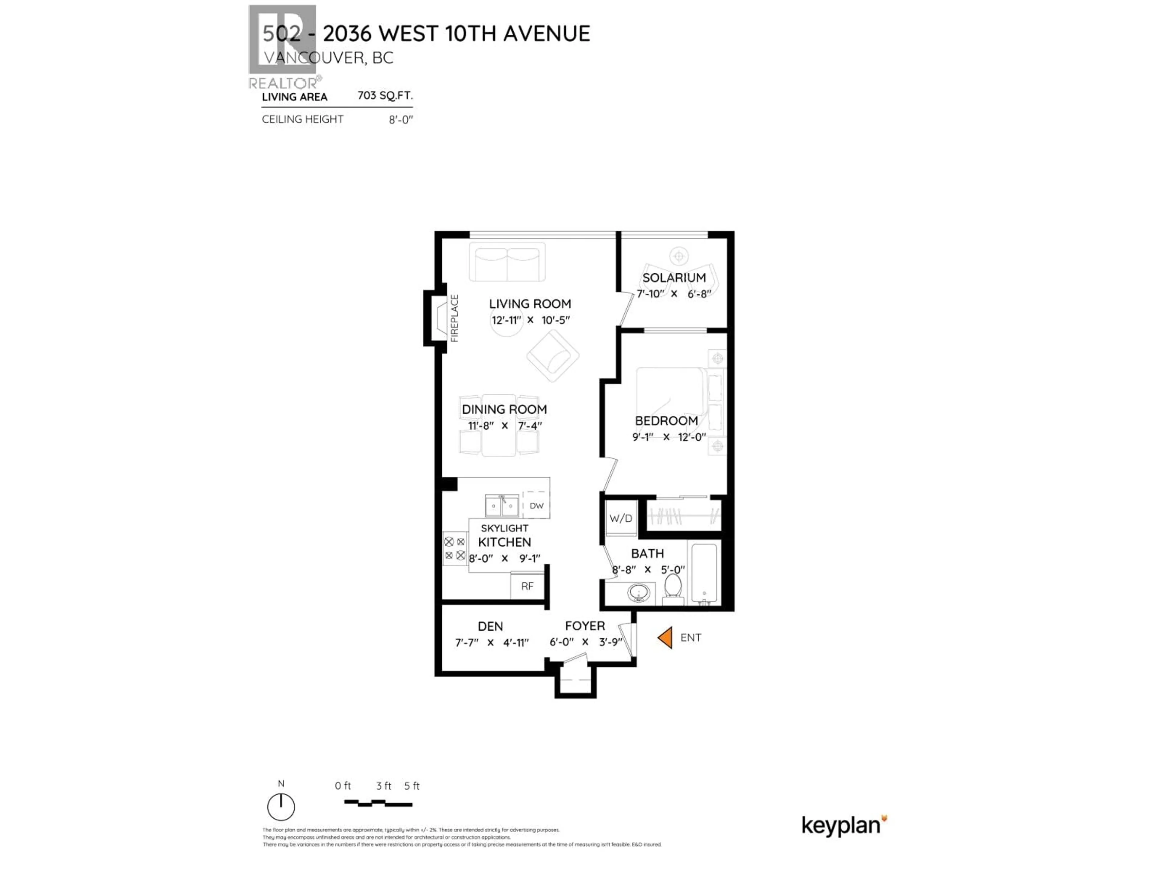Floor plan for 502 - 2036 10TH AVENUE, Vancouver British Columbia V6J2B3