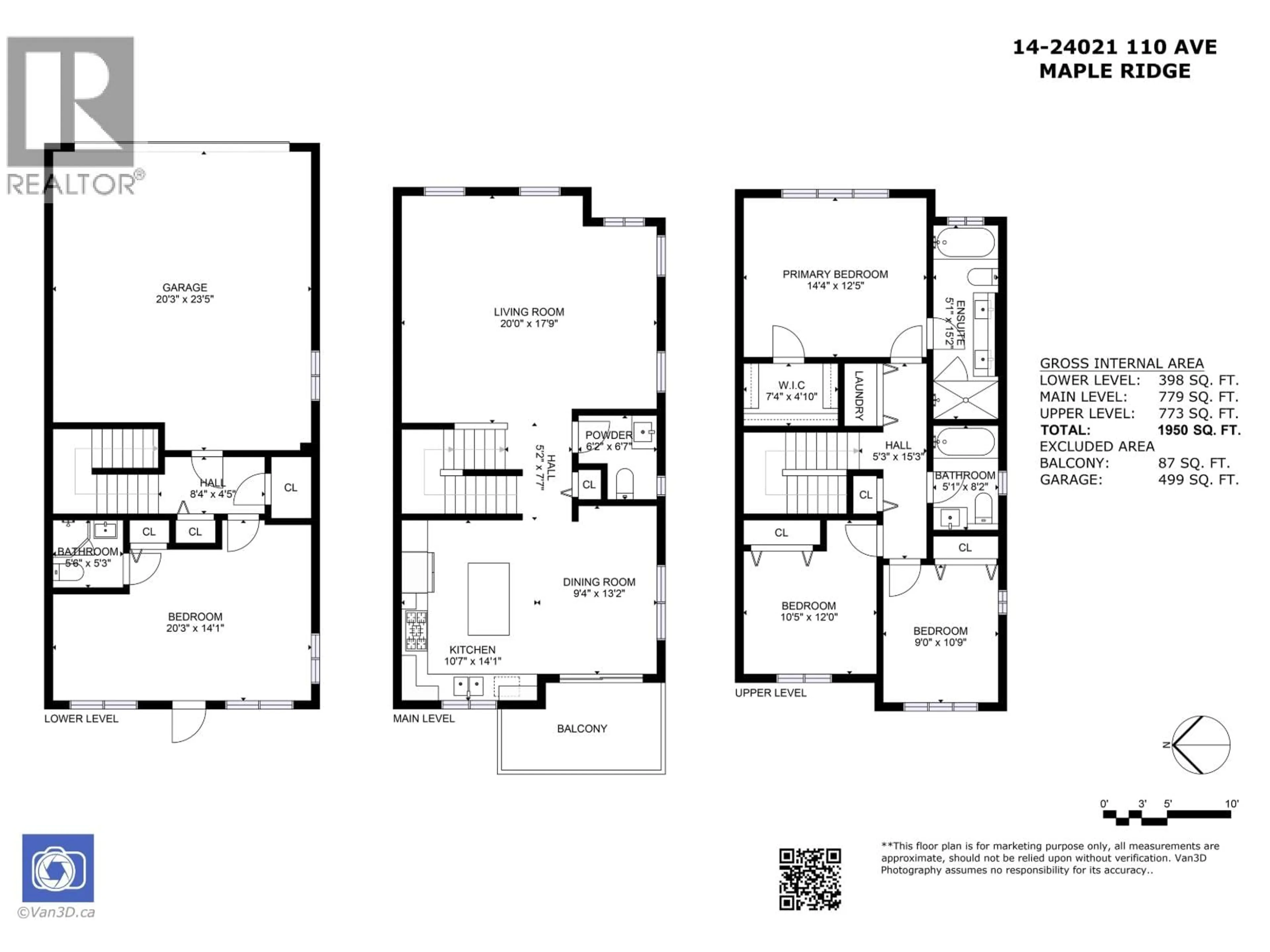 Floor plan for 14 - 24021 110 AVENUE, Maple Ridge British Columbia V2W0J9