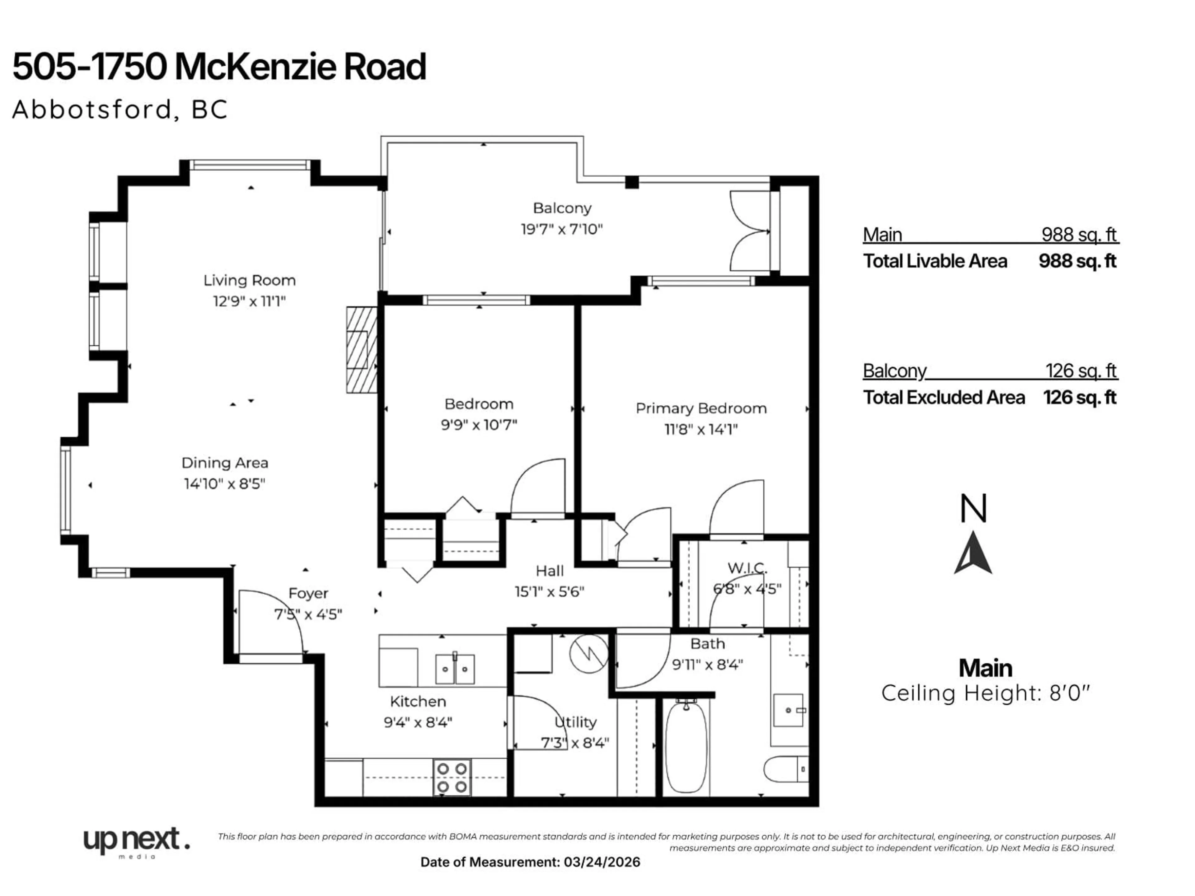 Floor plan for 505 - 1750 MCKENZIE ROAD, Abbotsford British Columbia V2S3Z3