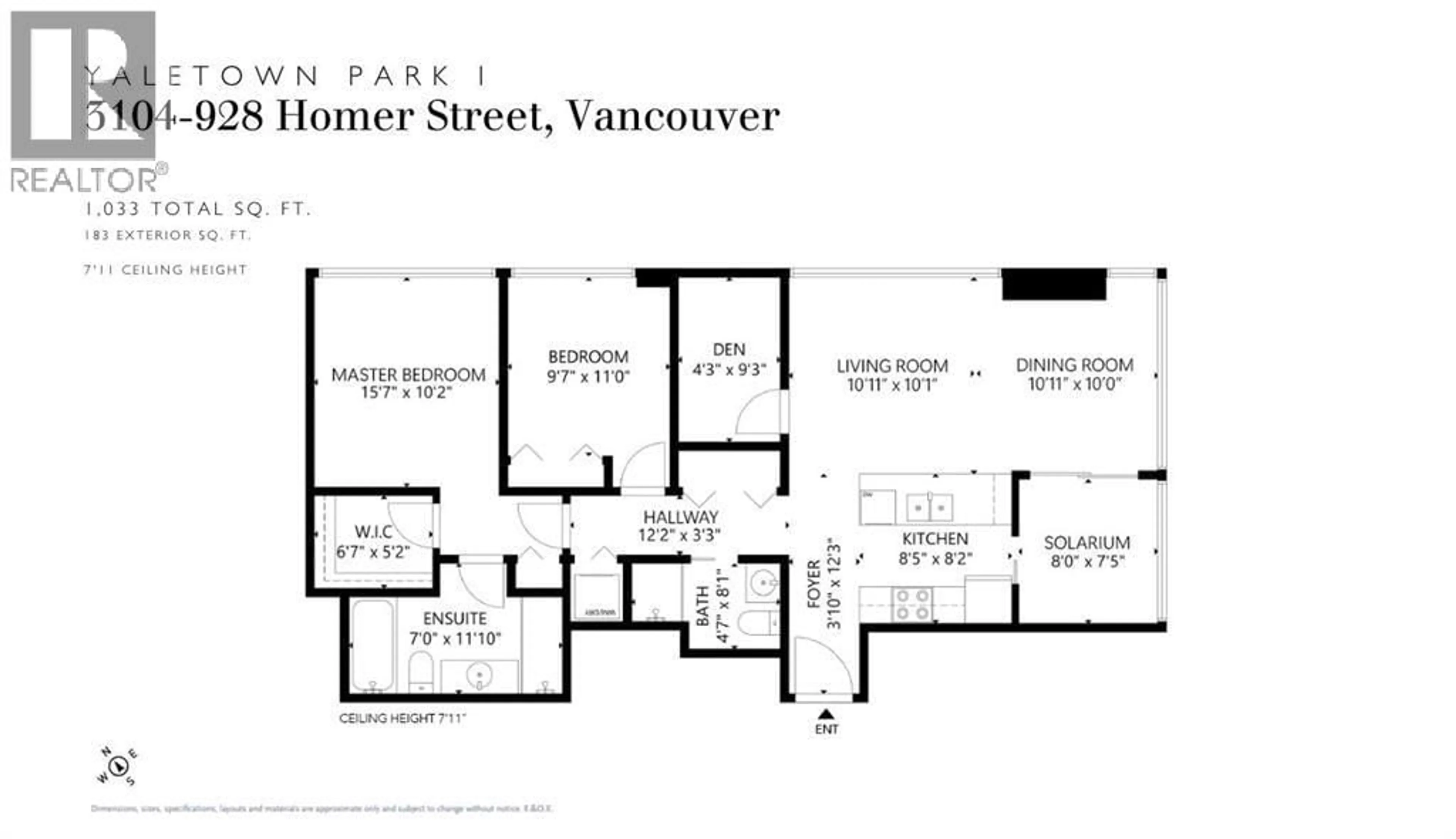 Floor plan for 3104 - 928 HOMER STREET, Vancouver British Columbia V6B1T7