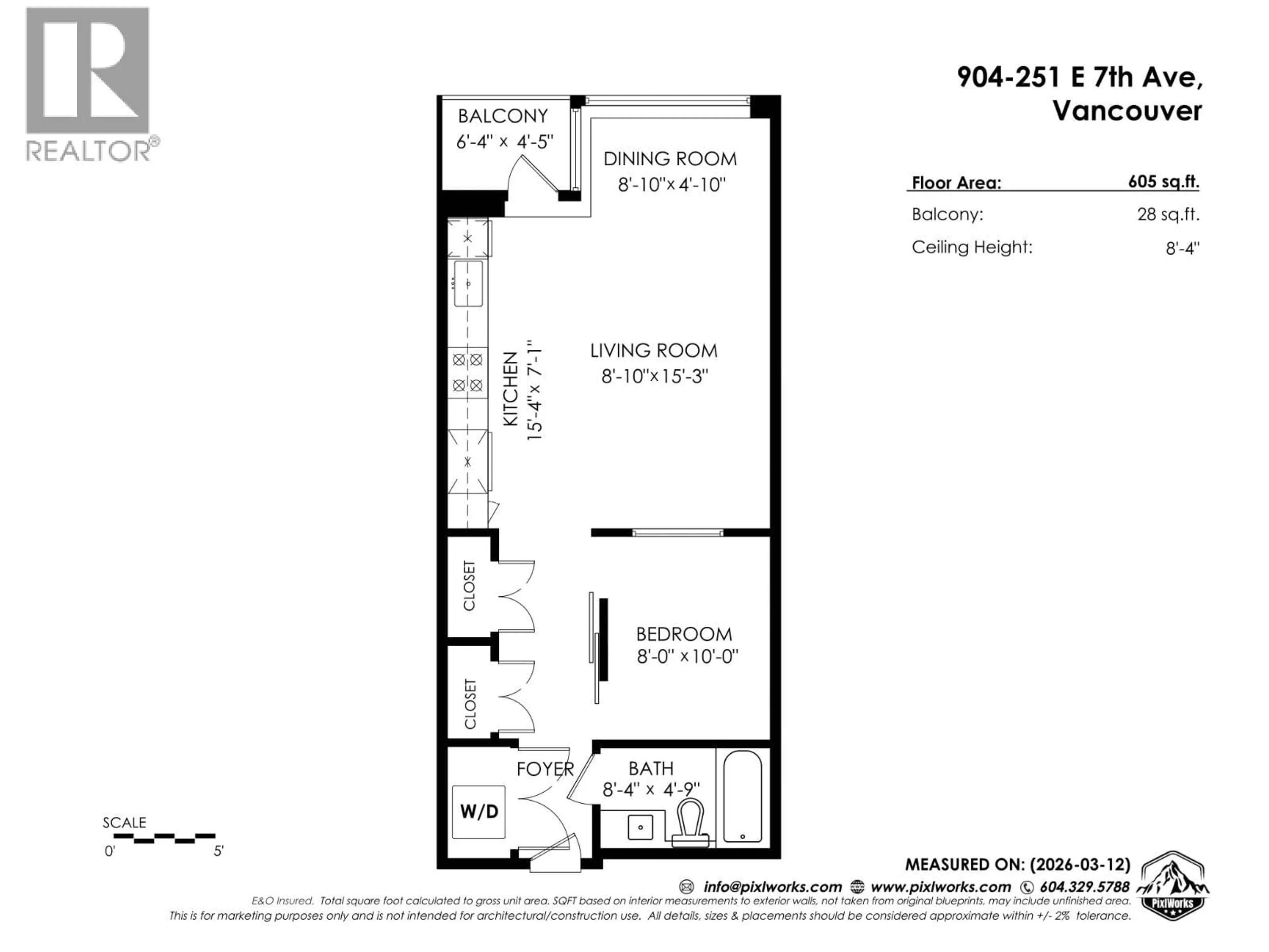 Floor plan for 904 - 251 7TH AVENUE, Vancouver British Columbia V5T0B9