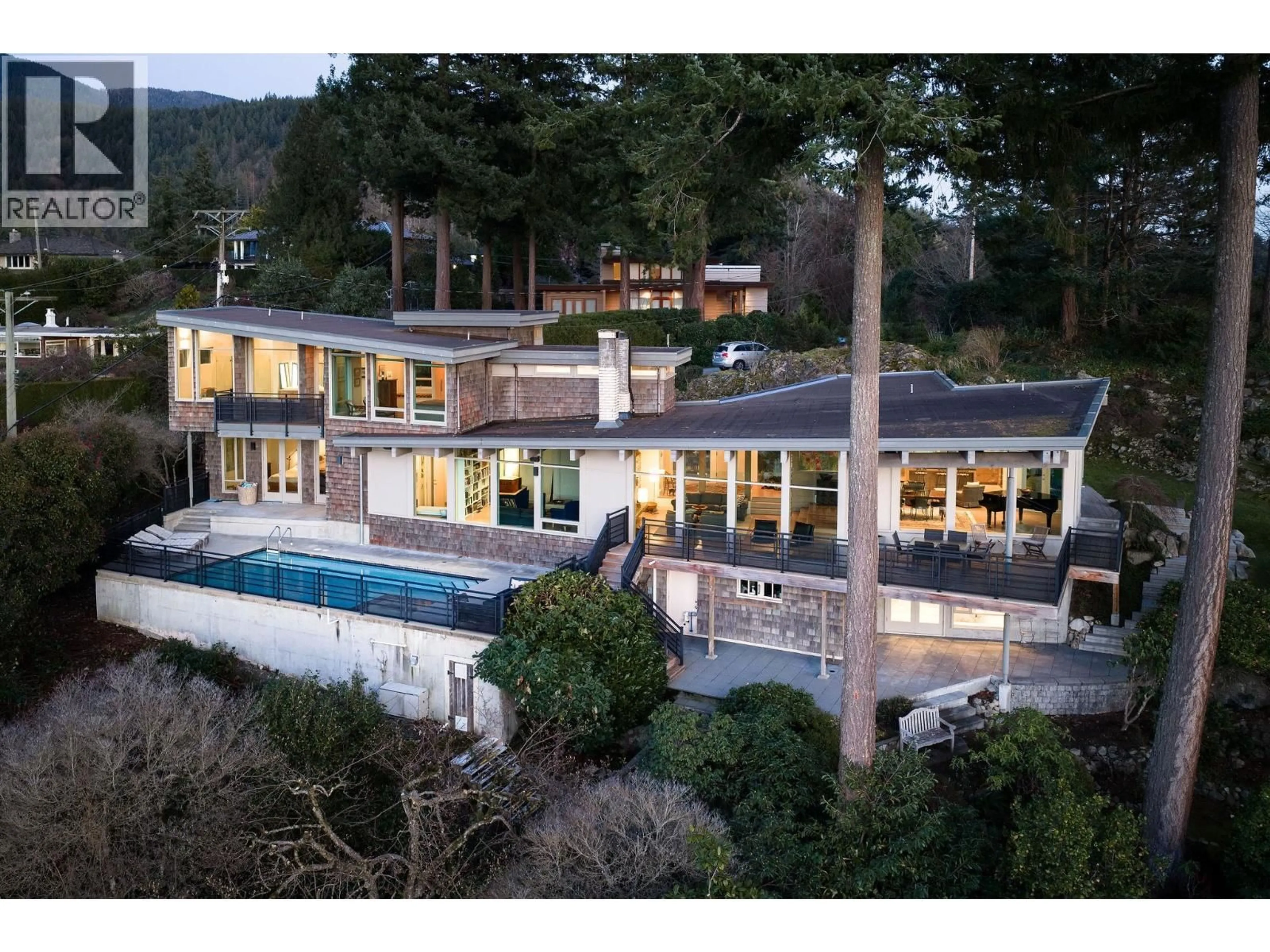 A pic from outside/outdoor area/front of a property/back of a property/a pic from drone, mountain view for 6235 OVERSTONE DRIVE, West Vancouver British Columbia V7W1X9