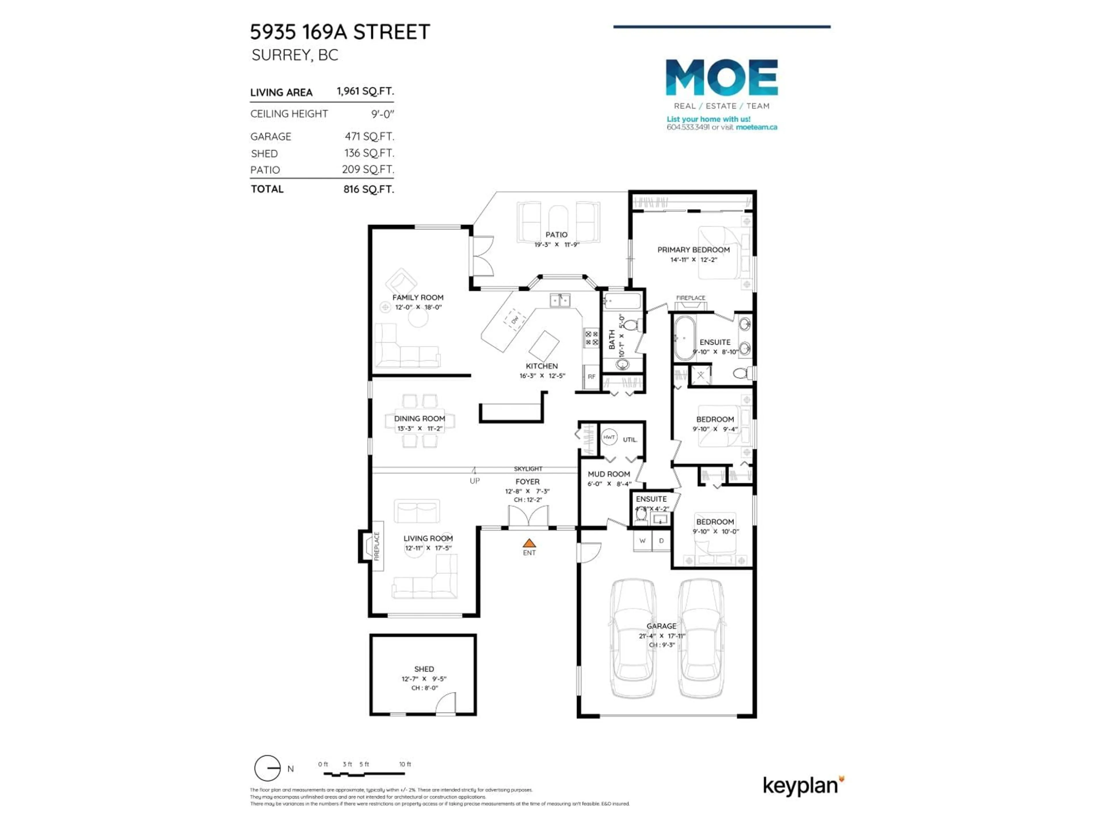Floor plan for 5935 169A STREET, Surrey British Columbia V3S6Y6