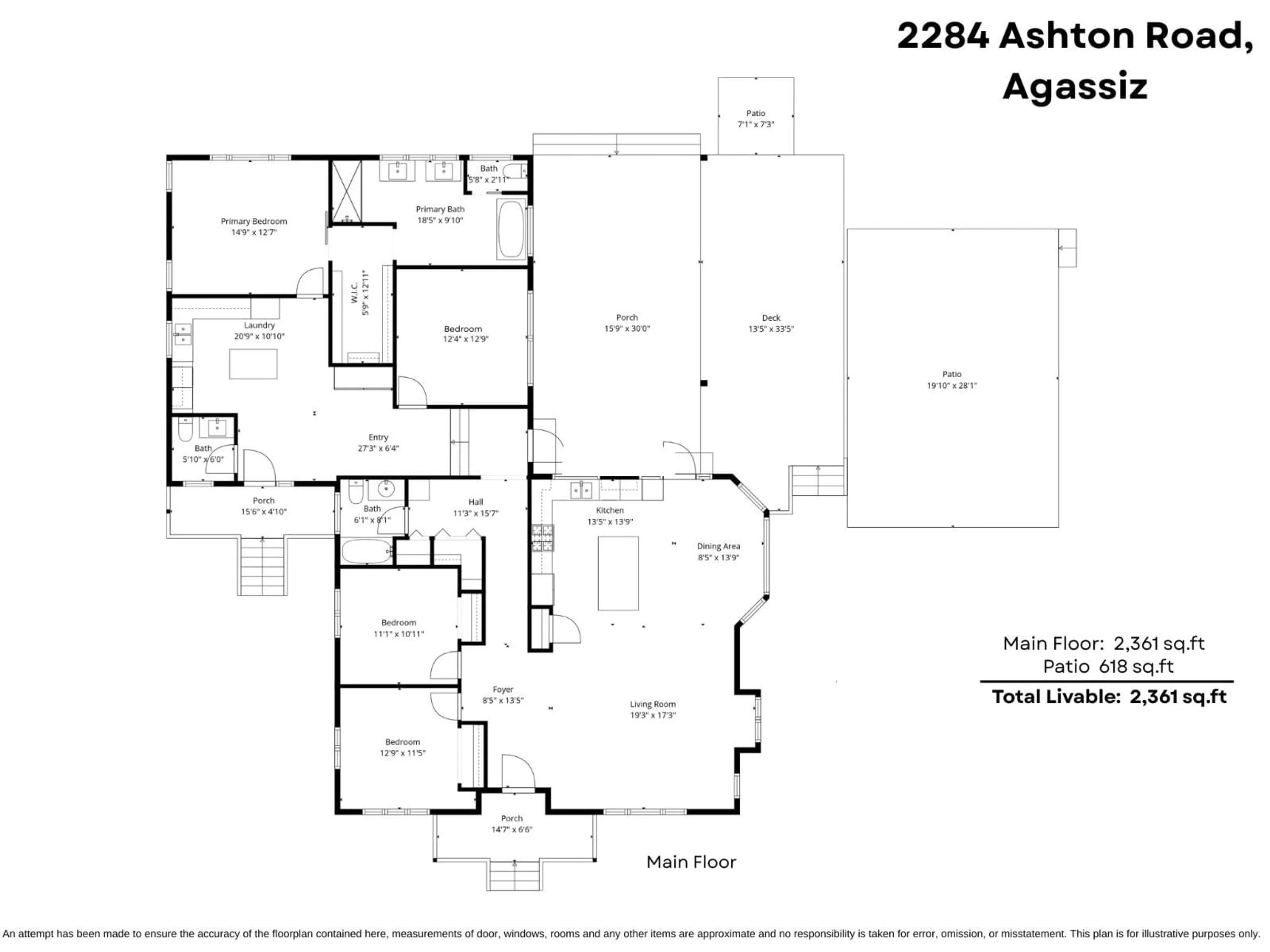 Floor plan for 2284 ASHTON ROAD, Agassiz British Columbia V0M1A1
