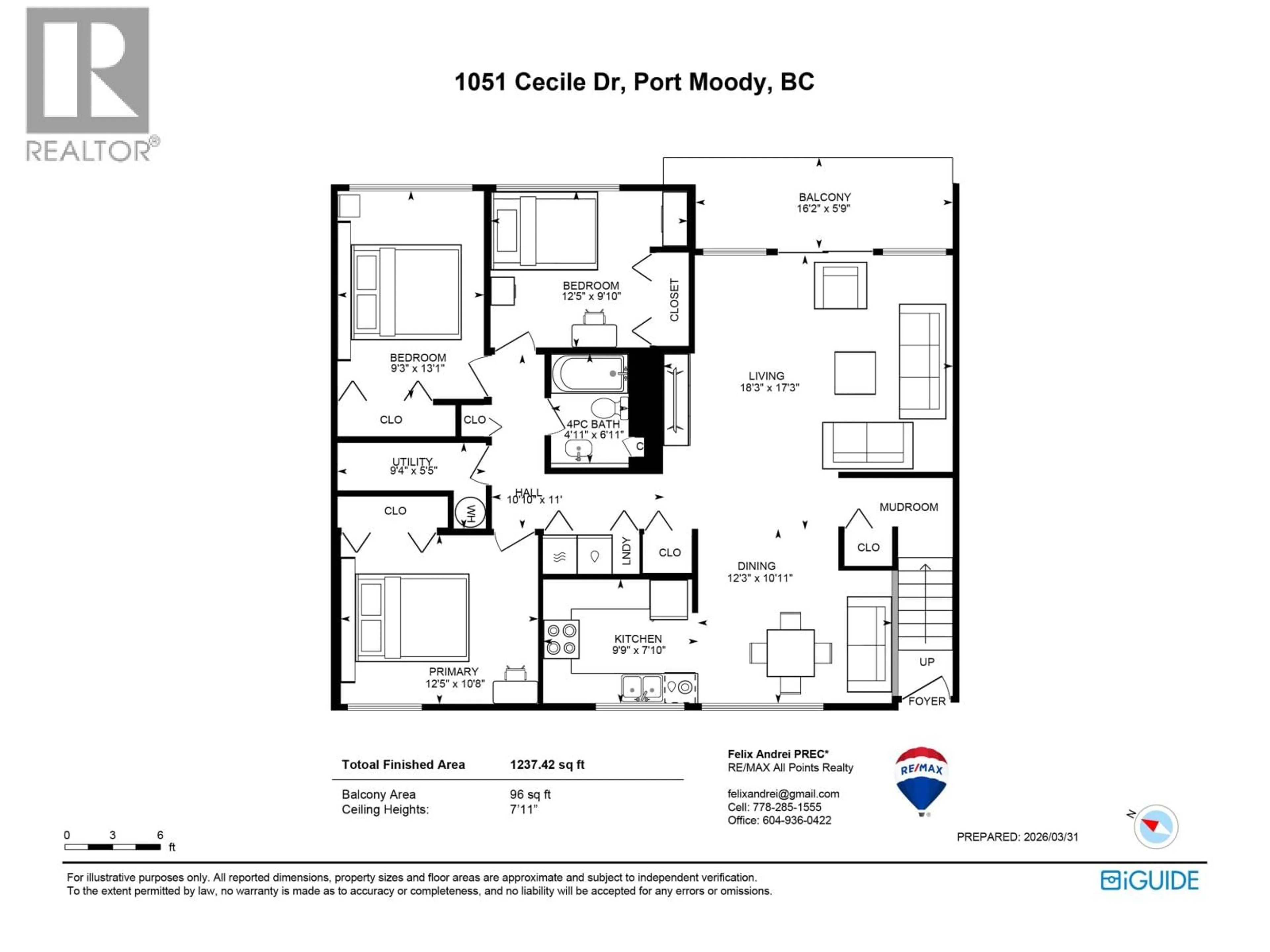 Floor plan for 1051 CECILE DRIVE, Port Moody British Columbia V3H1M5