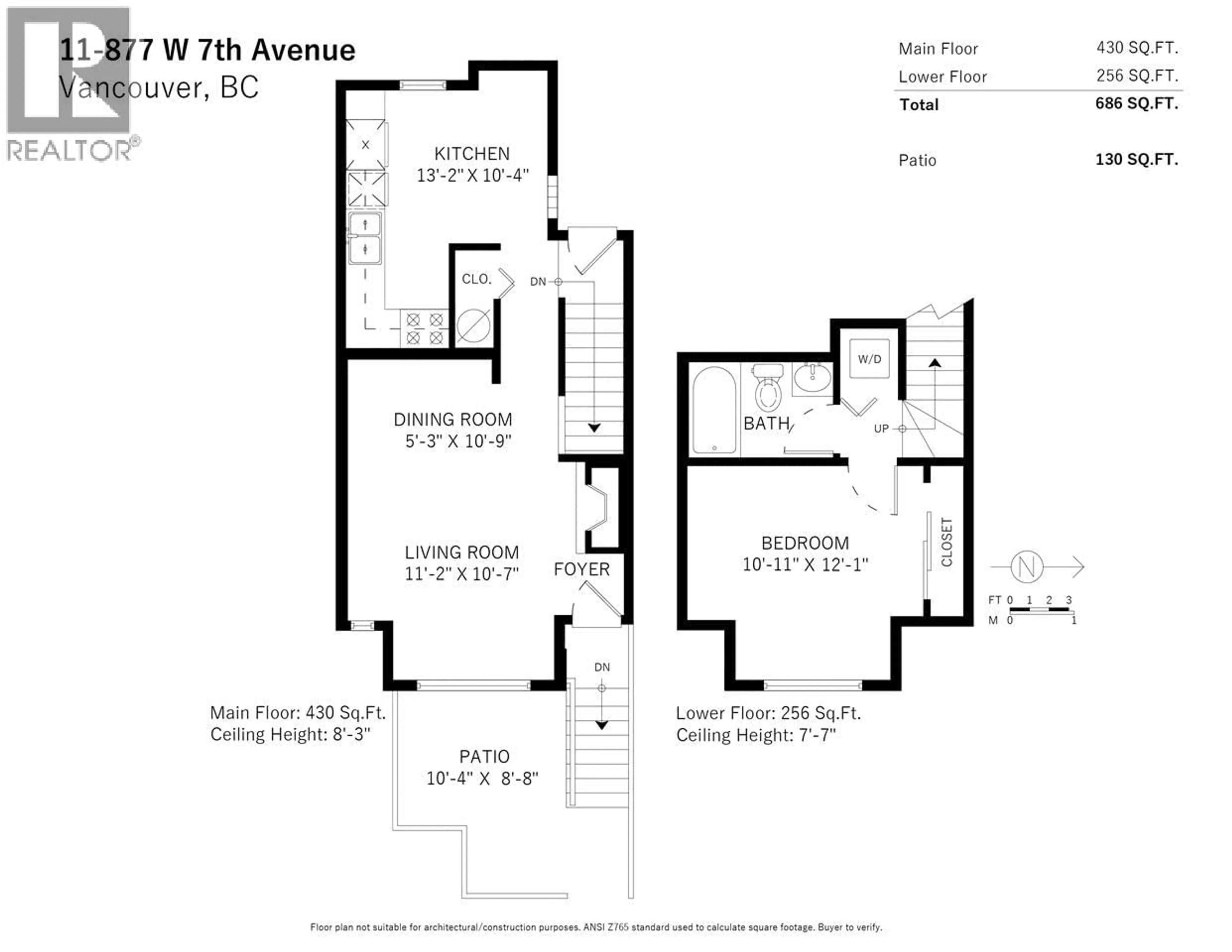 Floor plan for 11 - 877 7TH AVENUE, Vancouver British Columbia V5Z1C2