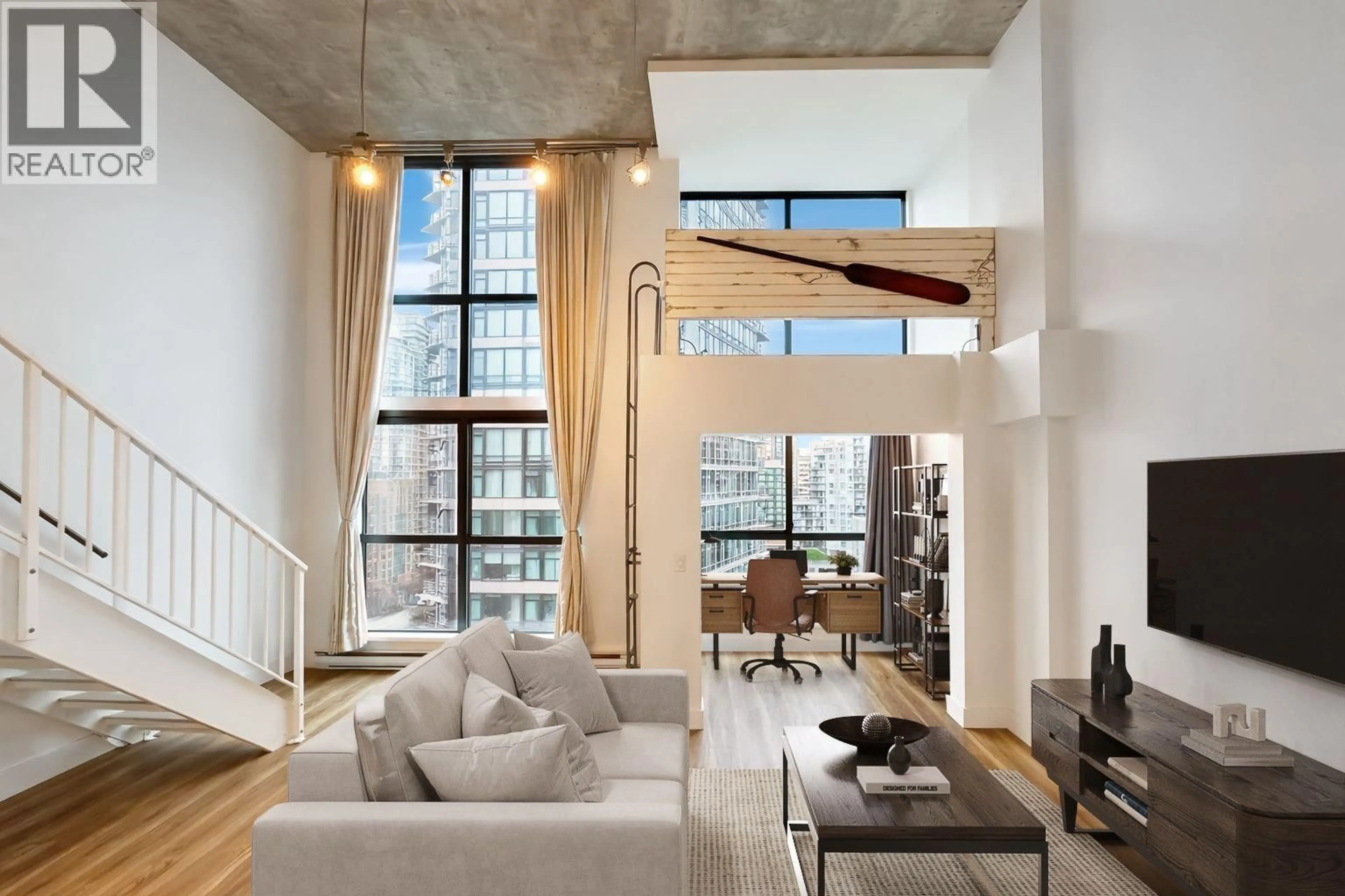 Living room with furniture, cement floor for 903 - 1238 SEYMOUR STREET, Vancouver British Columbia V6B6J3