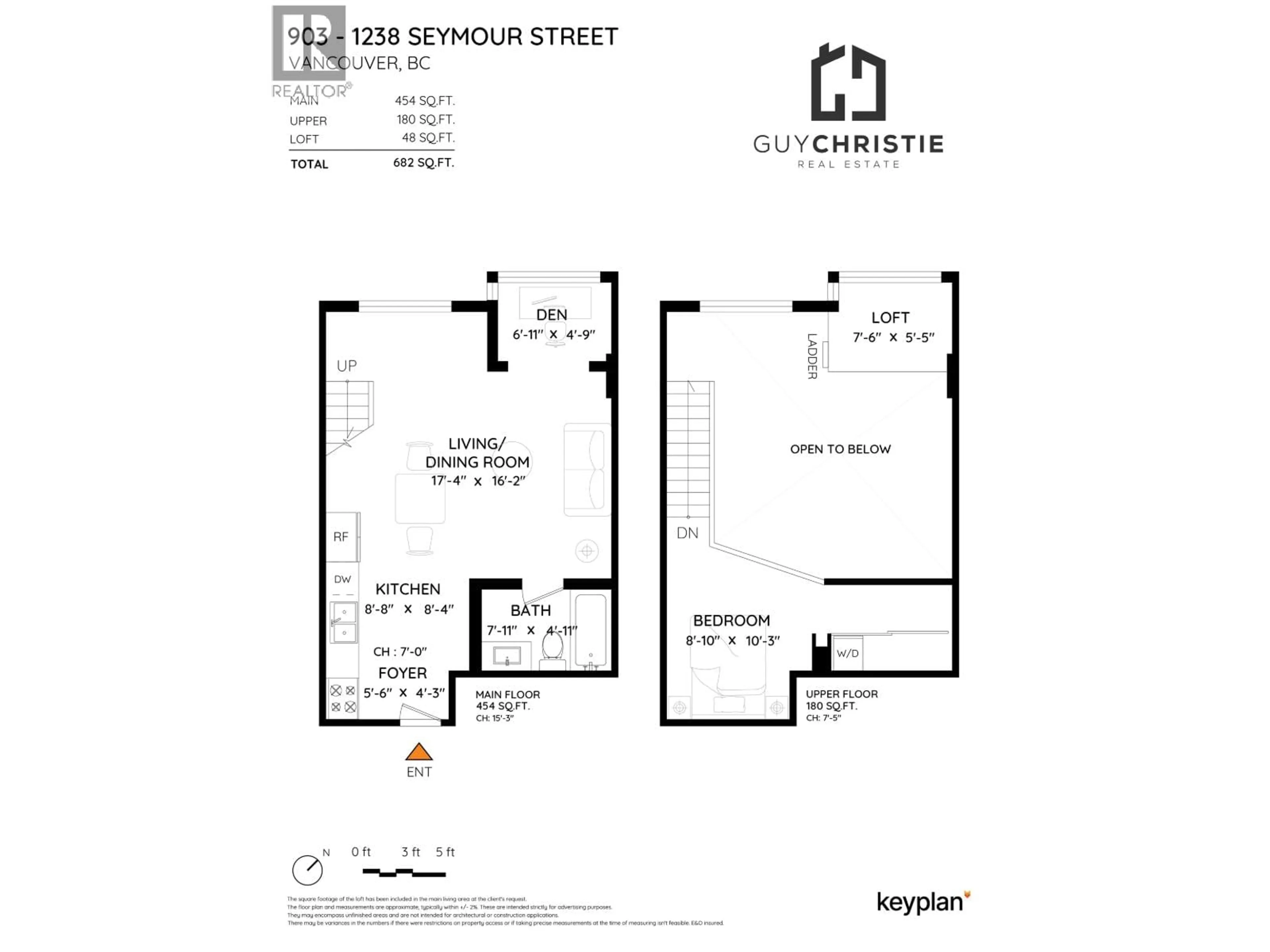 Floor plan for 903 - 1238 SEYMOUR STREET, Vancouver British Columbia V6B6J3