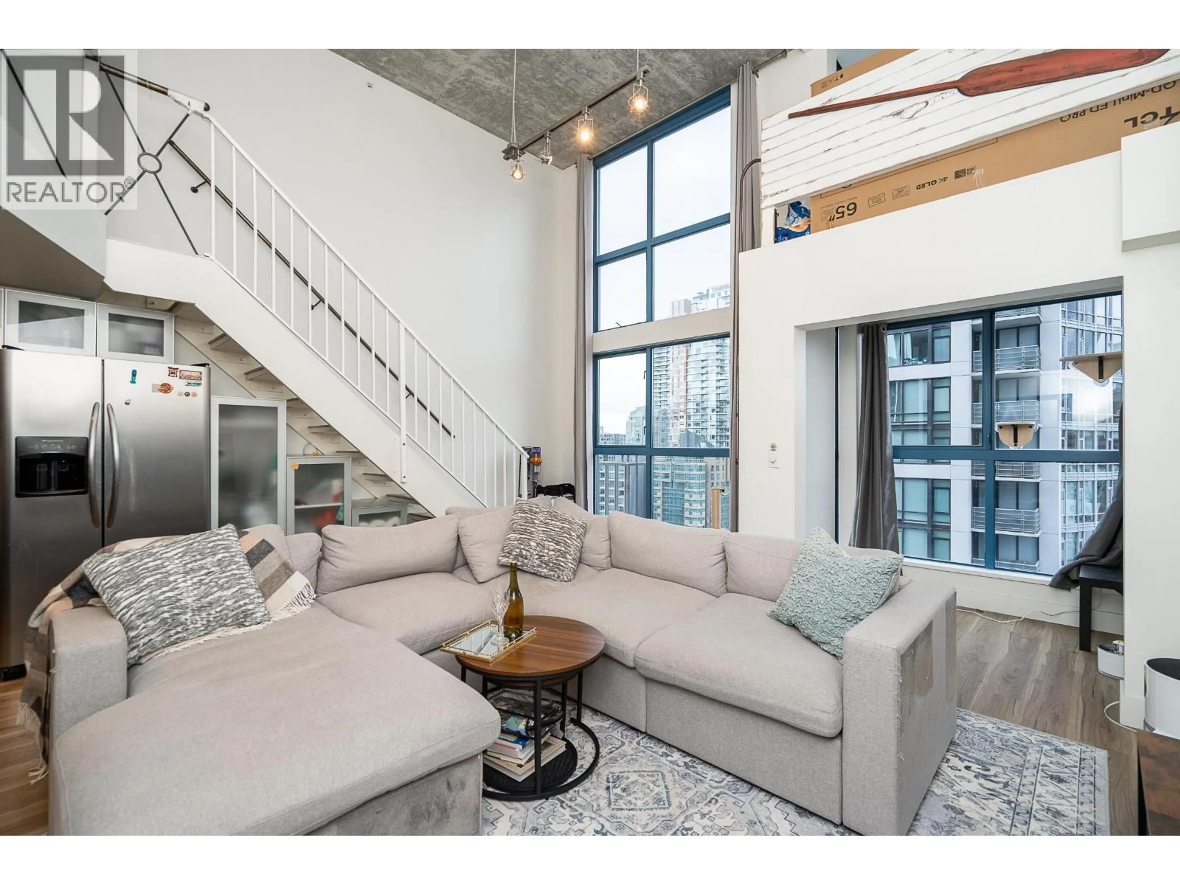 Living room with furniture, cement floor for 903 - 1238 SEYMOUR STREET, Vancouver British Columbia V6B6J3