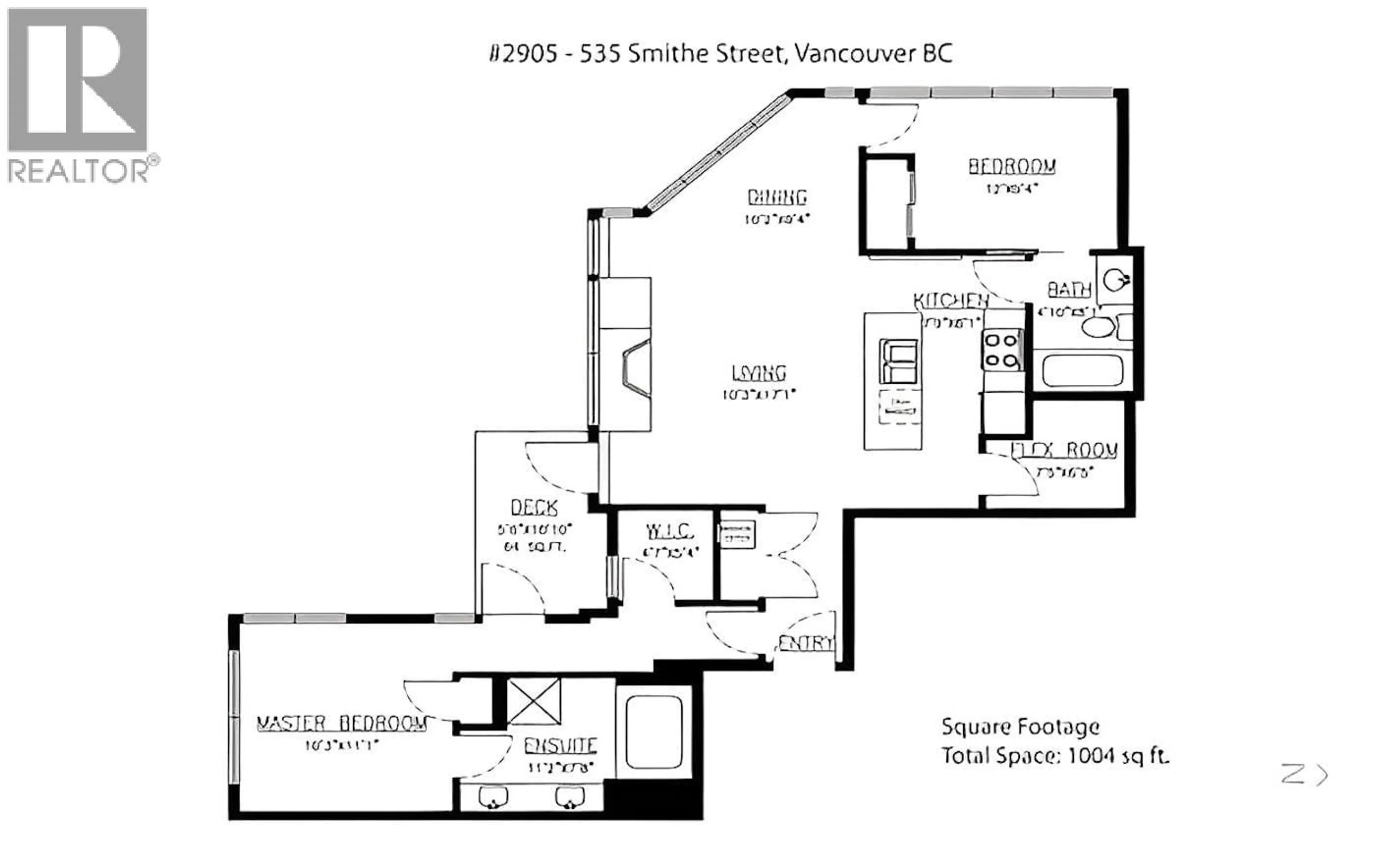Floor plan for 2905 - 535 SMITHE STREET, Vancouver British Columbia V6B0H2