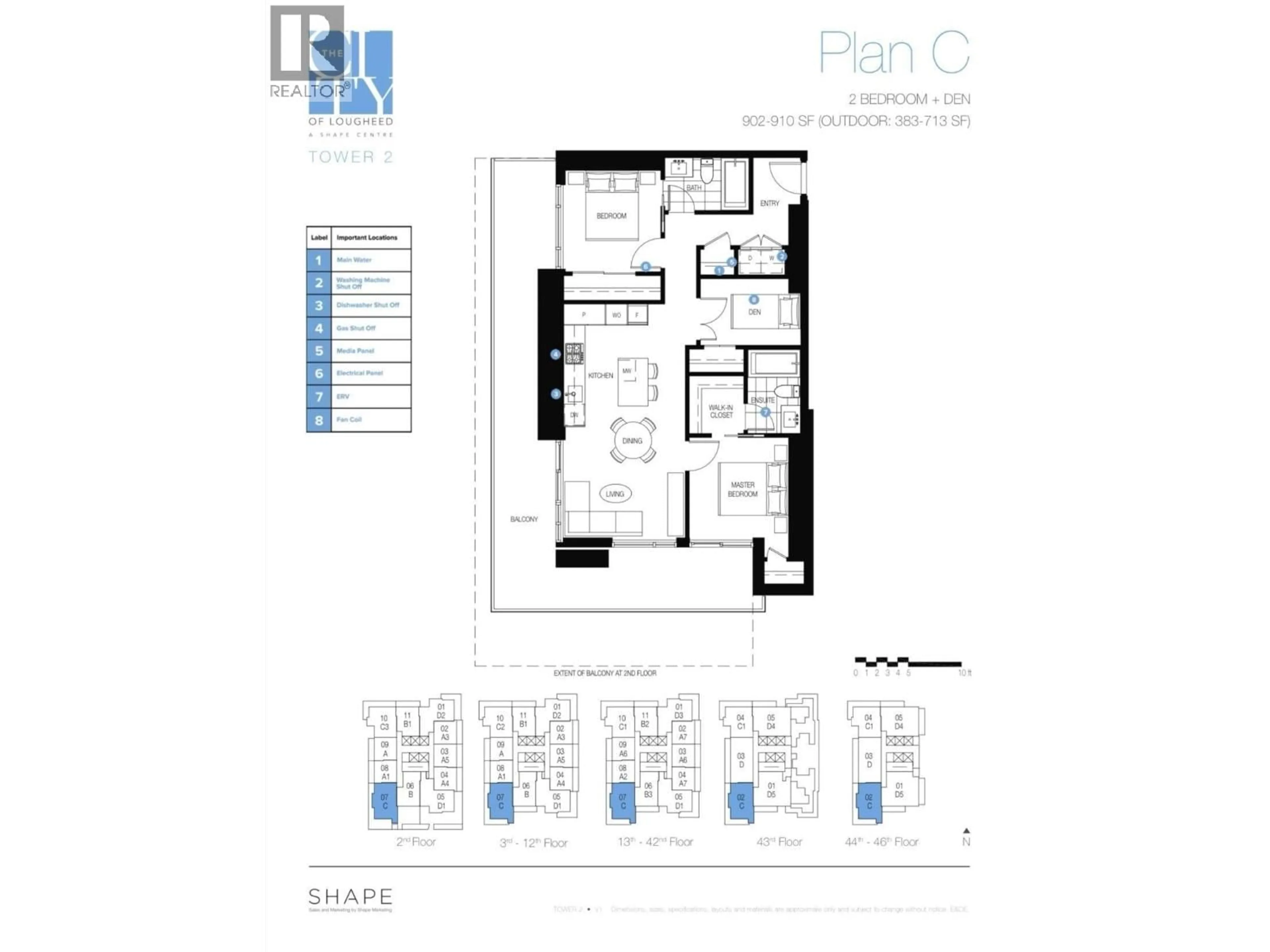 Floor plan for 3407 - 3833 EVERGREEN PLACE, Burnaby British Columbia V3J0M2