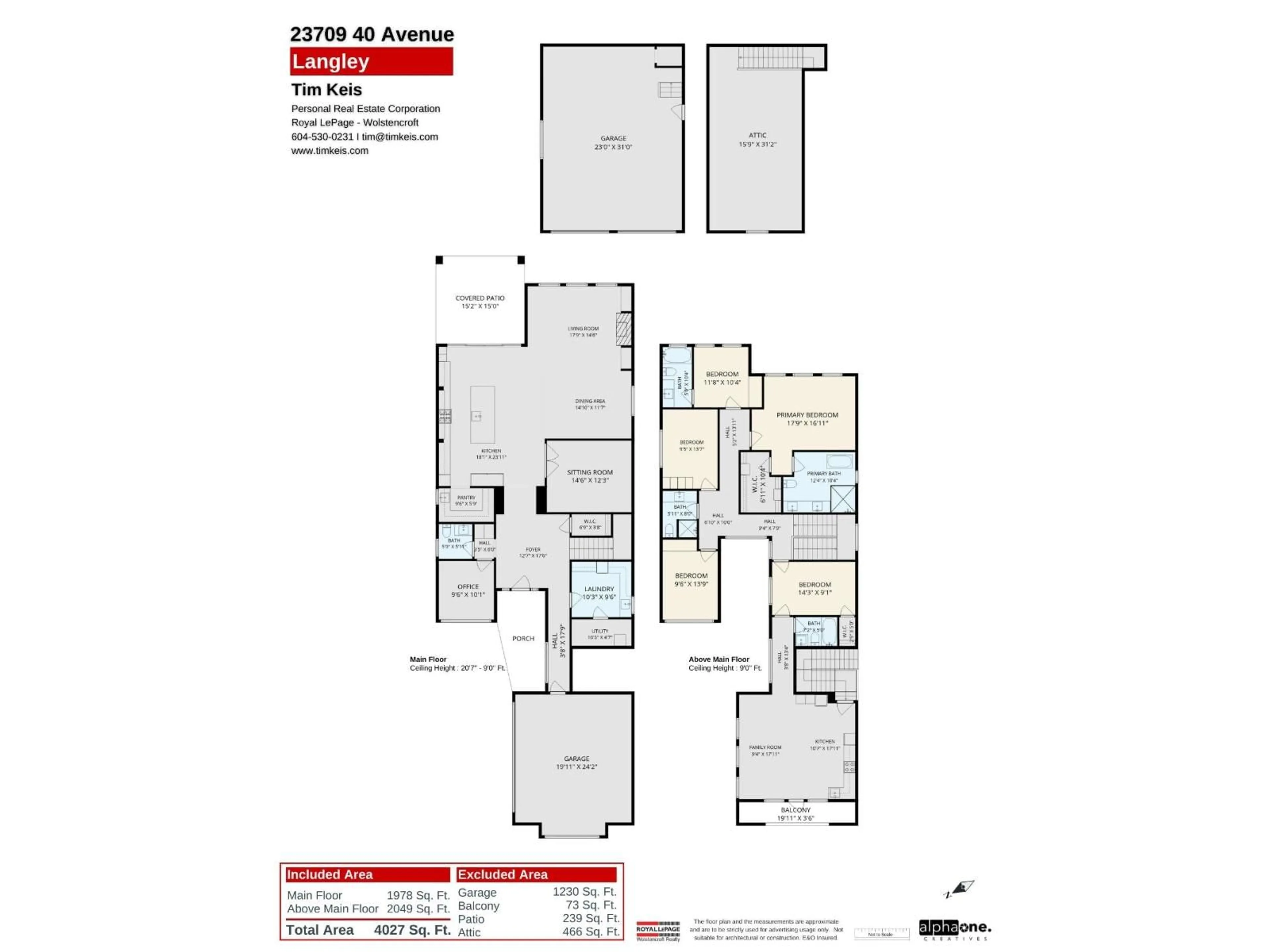 Floor plan for 23709 40 AVENUE, Langley British Columbia V2Z2J9