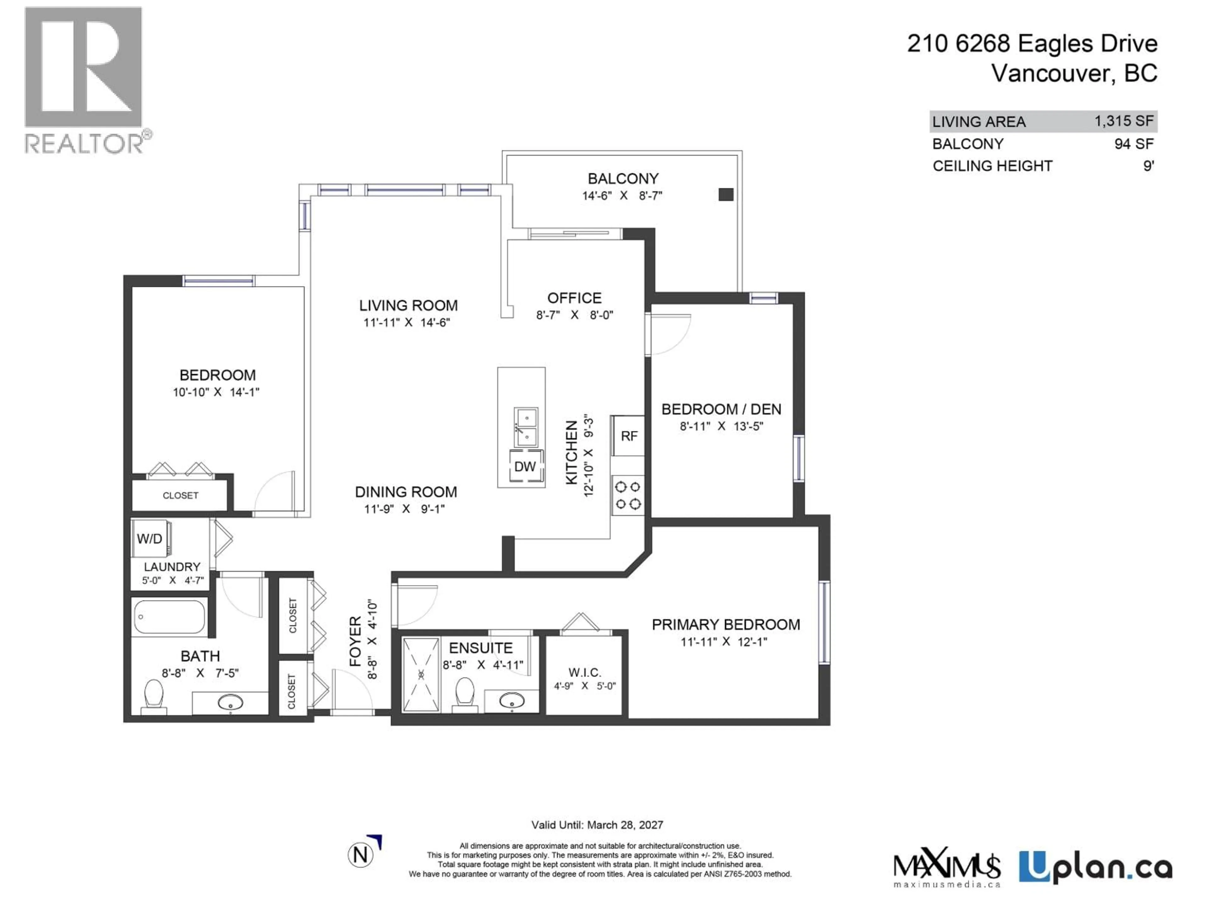 Floor plan for 210 - 6268 EAGLES DRIVE, Vancouver British Columbia V6T0A2