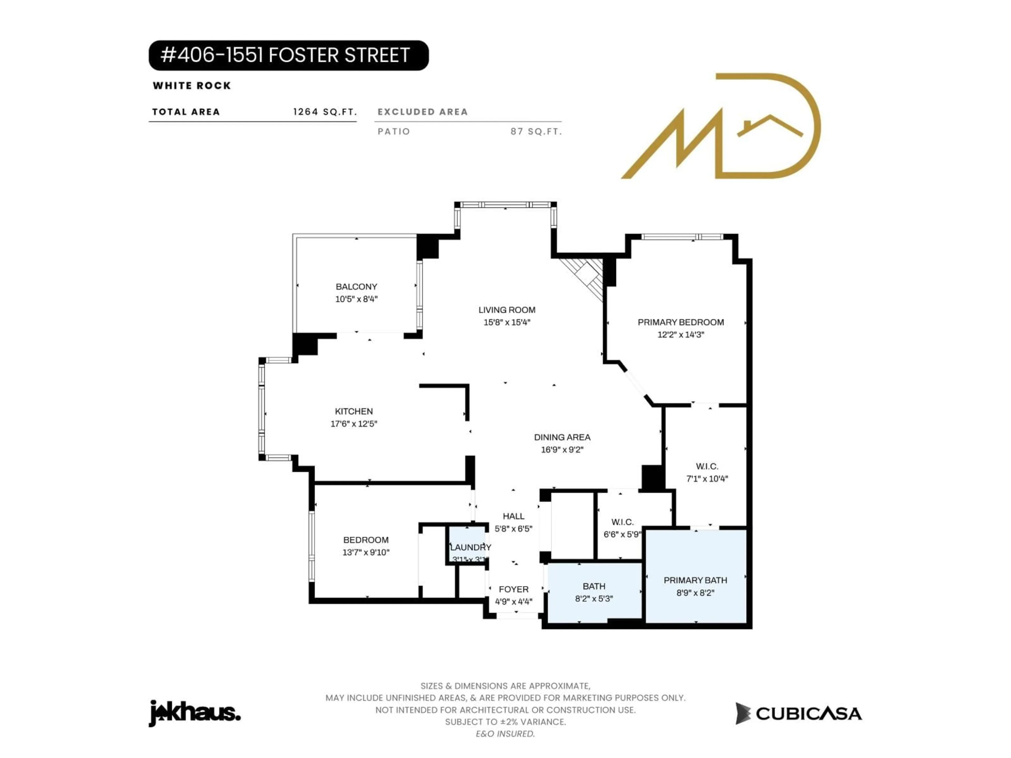 Floor plan for 406 - 1551 FOSTER STREET, White Rock British Columbia V4B5M1